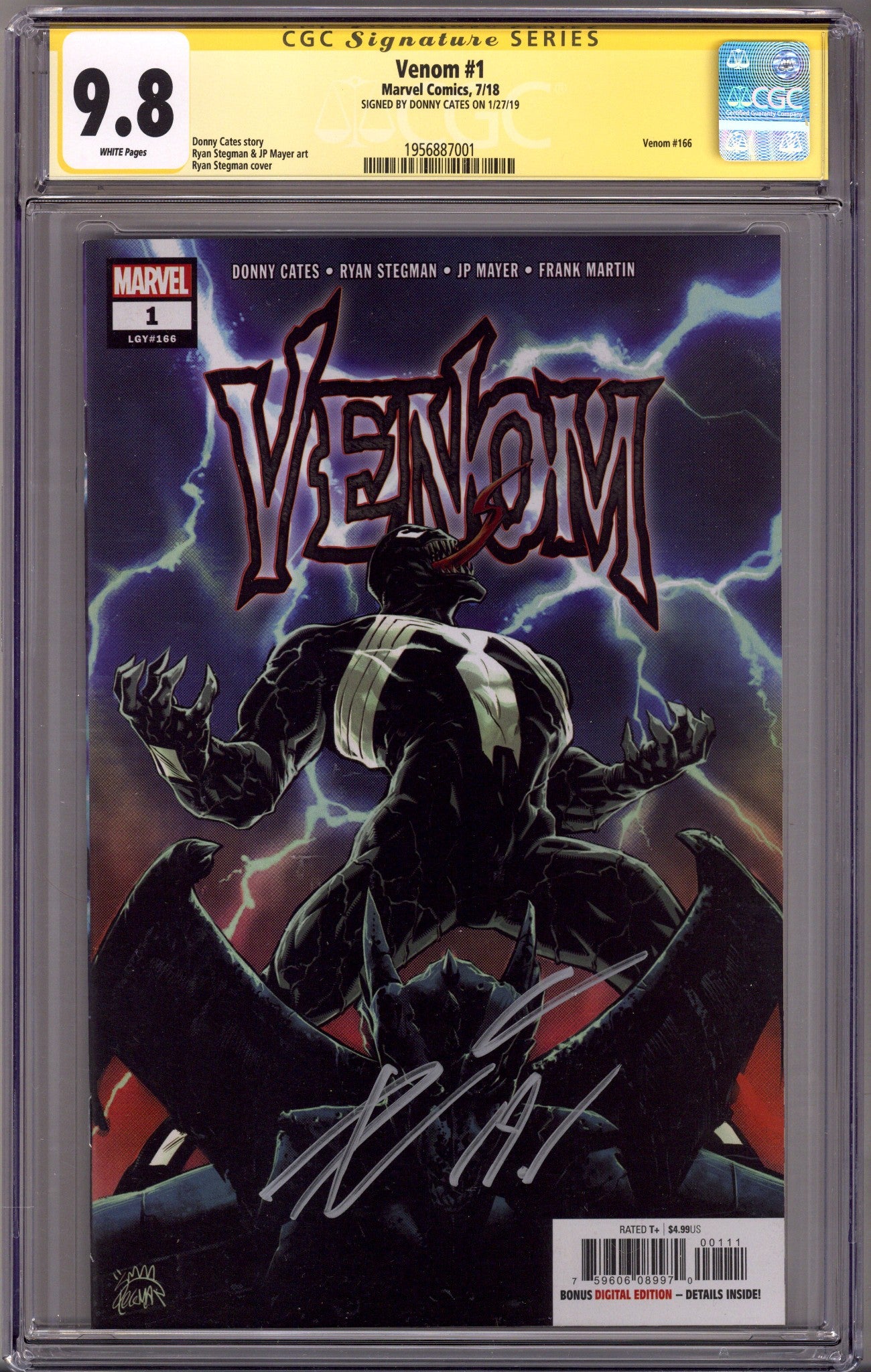 Venom Vol 4 1 (166) CGC 9.8 (NM/M) (2018) Signed x1 Cover Donny Cates