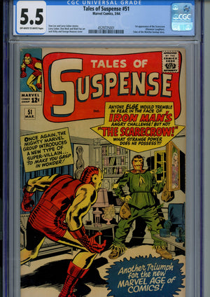 Tales of Suspense Vol 1 51 CGC 5.5 (FN-) (1964) 