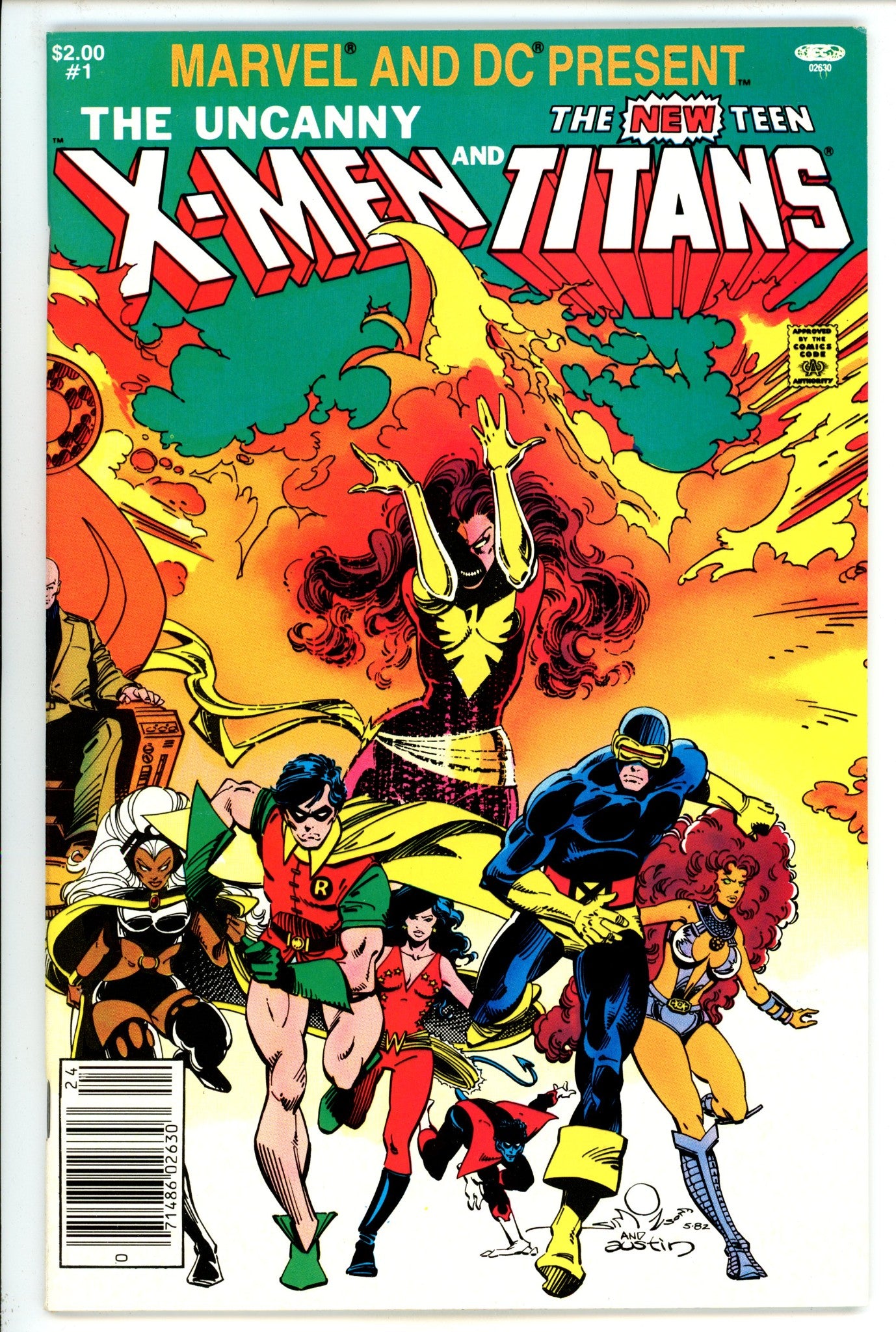 Marvel and DC Present Featuring The Uncanny X-Men and The New Teen Titans 1 VF+ (8.5) (1982) Newsstand 