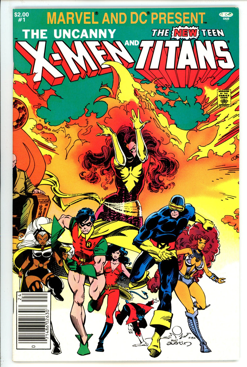 Marvel and DC Present Featuring The Uncanny X-Men and The New Teen Titans 1 VF+ (8.5) (1982) Newsstand 