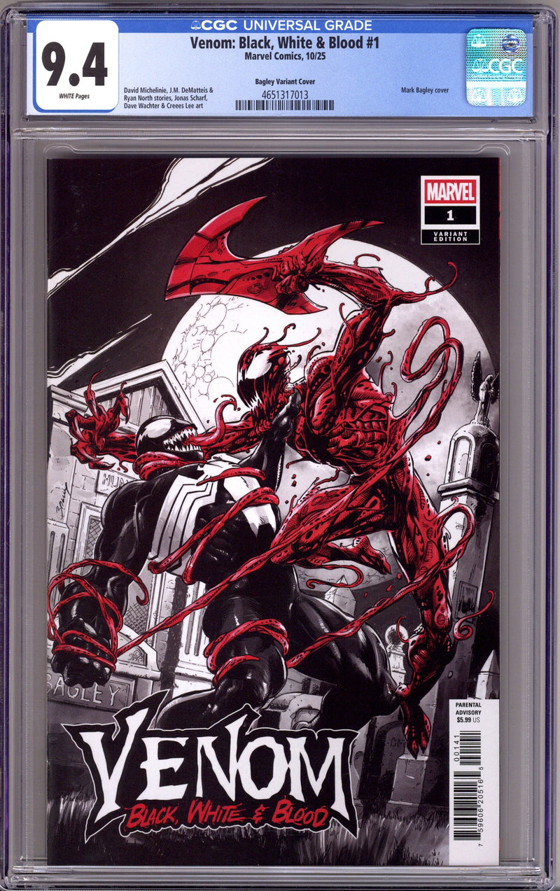 Venom: Black, White & Blood 1 CGC 9.4 (NM) (2025) Bagley Variant 