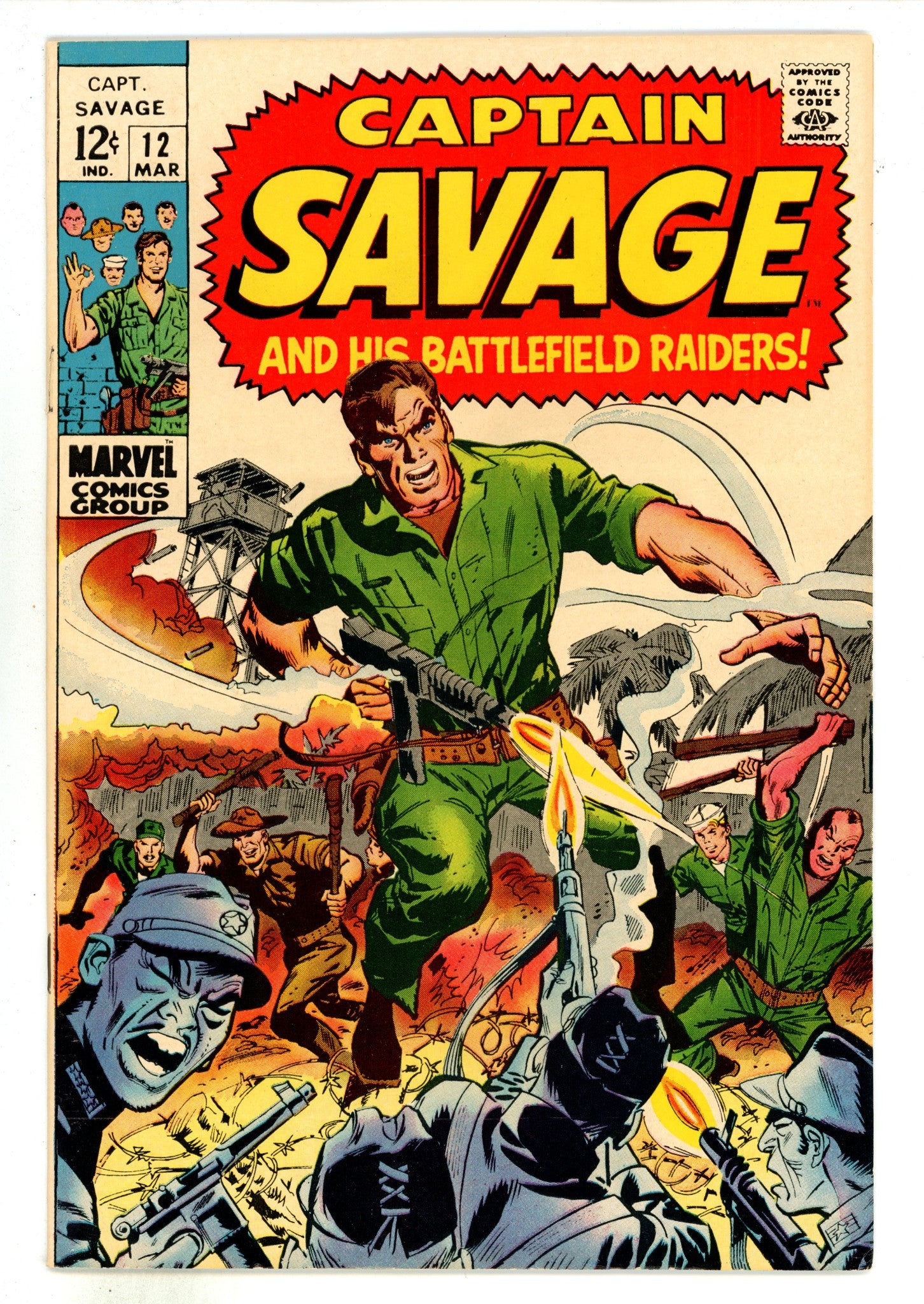 Capt. Savage and His Leatherneck Raiders 12 VF- (7.5) Apparent, Top Staple Detached (1969) 
