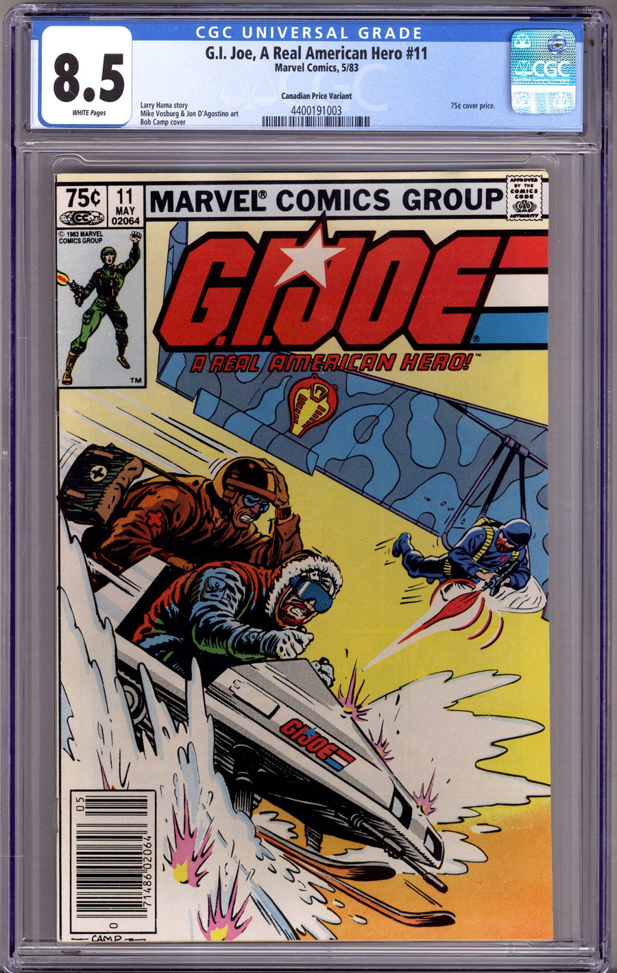 G.I. Joe, A Real American Hero 11 CGC 8.5 (VF+) (1983) Canadian Price Variant 