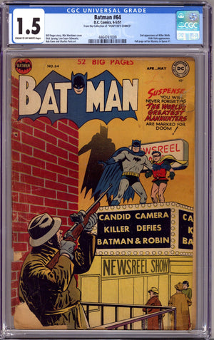 Batman Vol 1 64 CGC 1.5 (FR/GD) Crazy Ed's Comics (1951) 