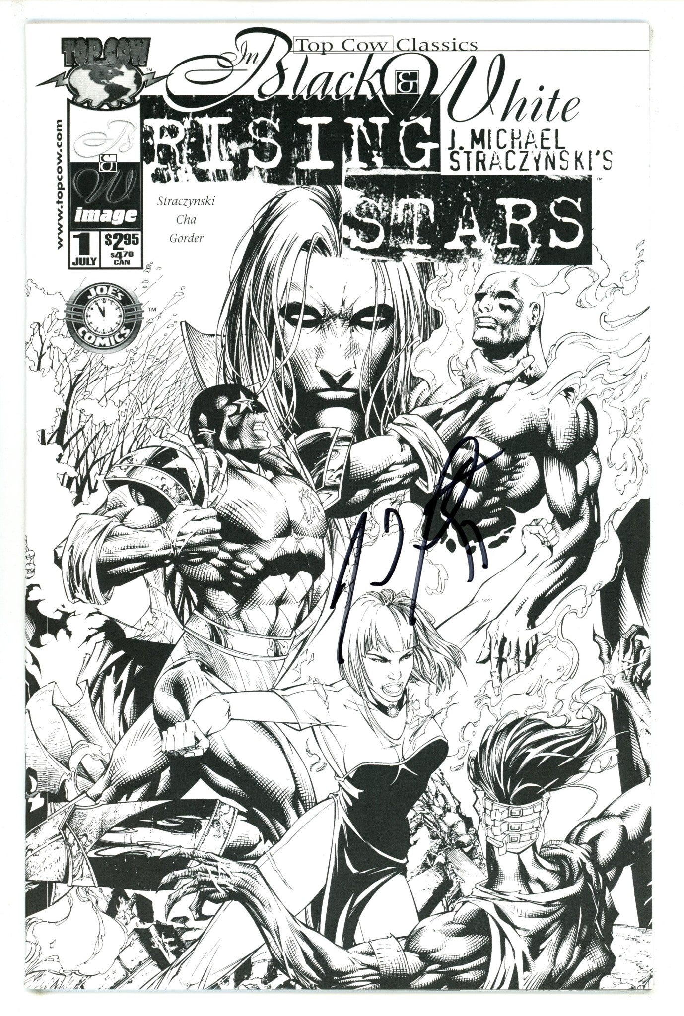 Top Cow Classics in Black and White: Rising Stars 1 Signed J. Michael Straczynski (2000)