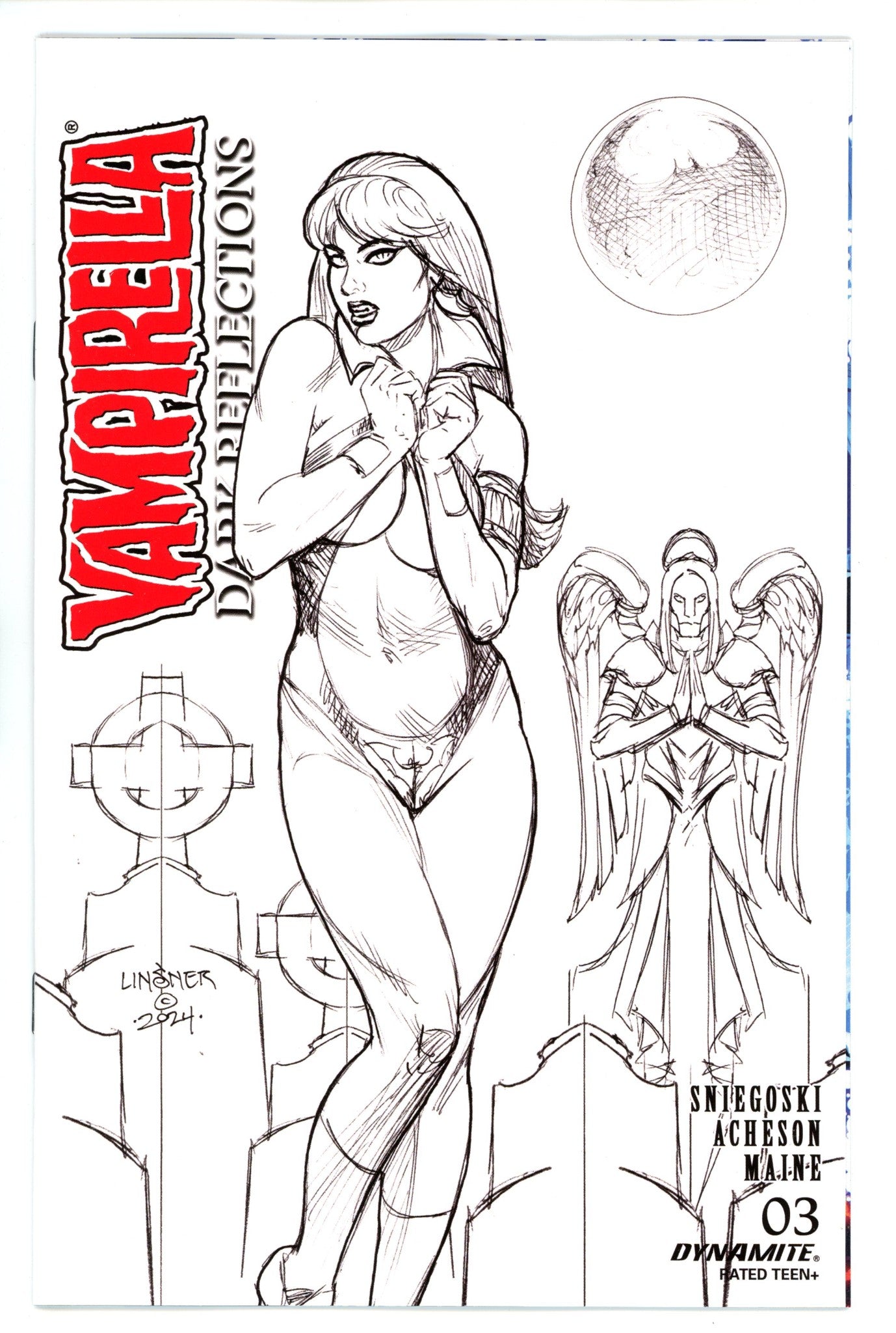 Vampirella Dark Reflections 3 Linsner Line Art Variant NM+ (2024)
