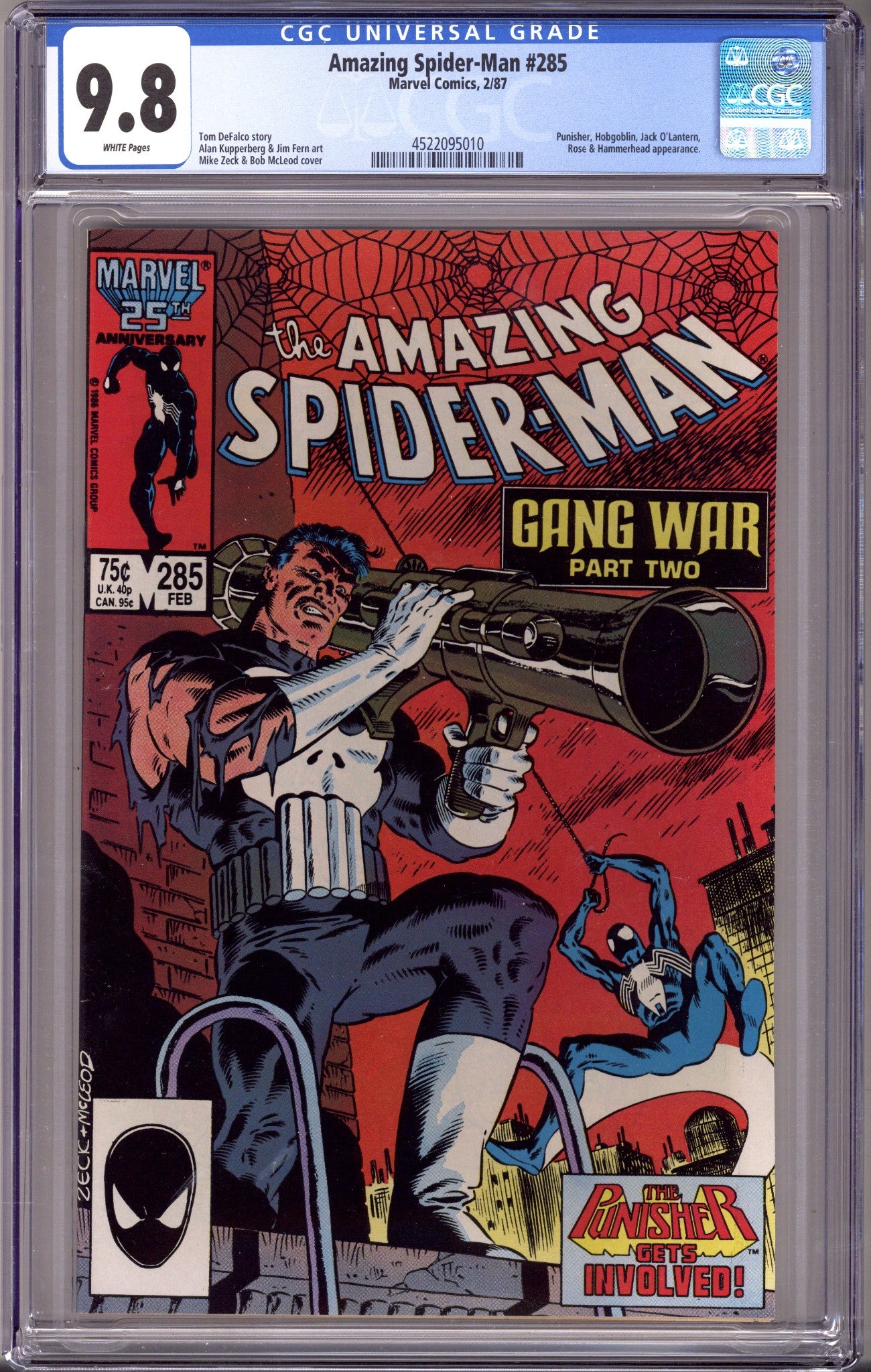 The Amazing Spider-Man Vol 1 285 CGC 9.8 (NM/M) (1987) 