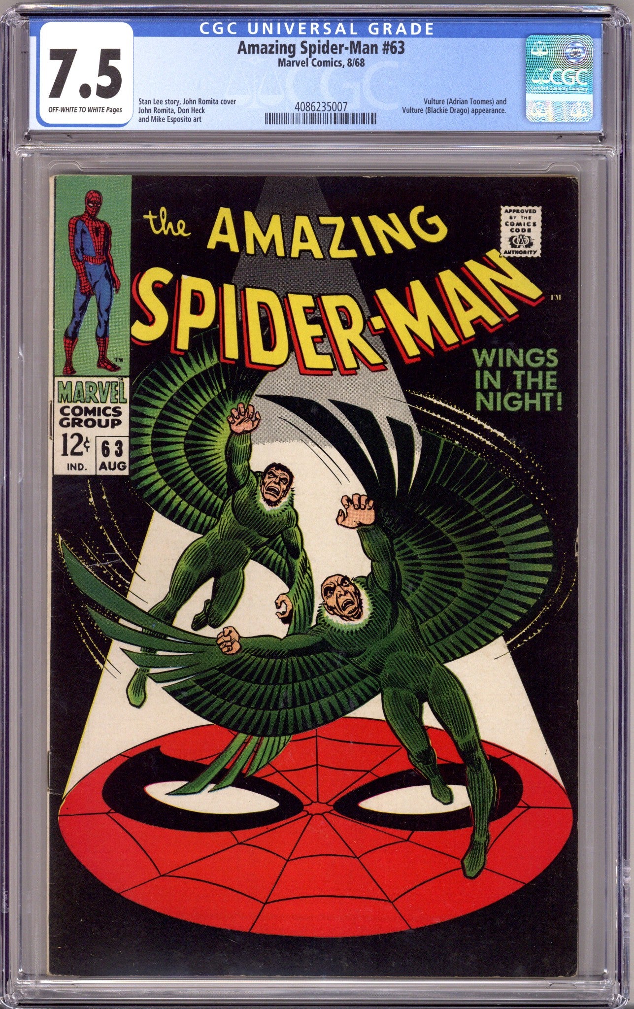The Amazing Spider-Man Vol 1 63 CGC 7.5 (VF-) (1968) 