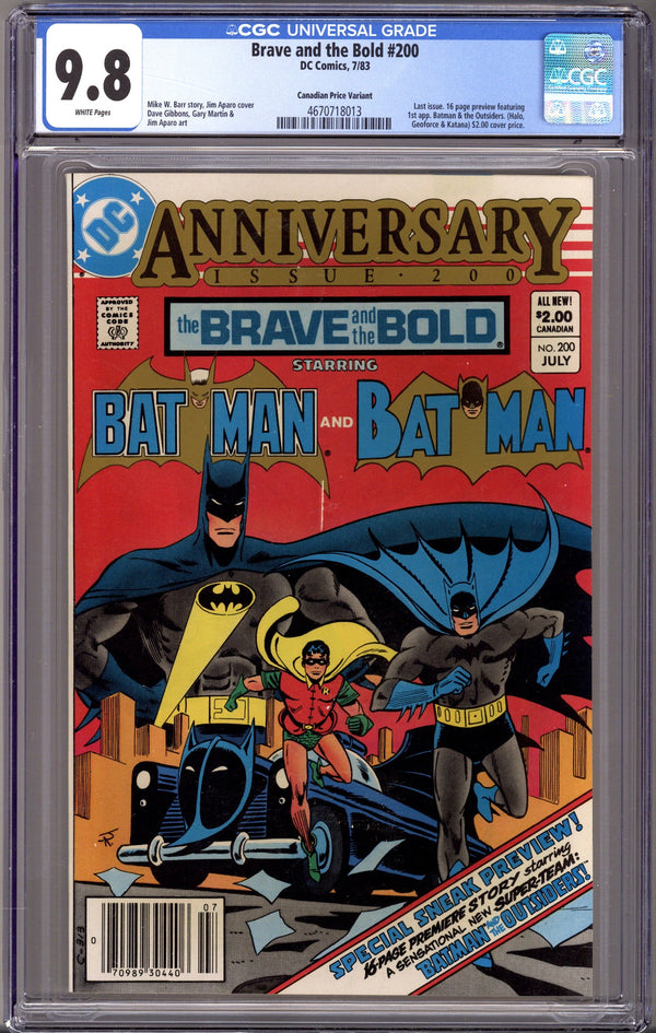 The Brave and the Bold Vol 1 200 CGC 9.8 (NM/M) (1983) Canadian Price Variant