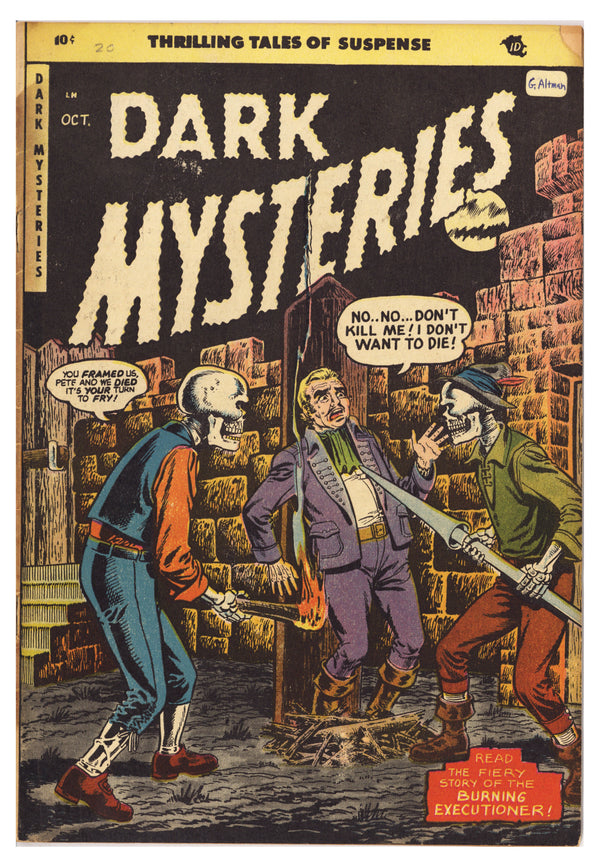 Dark Mysteries 20 VG+ (4.5) Cover Detached (1954)