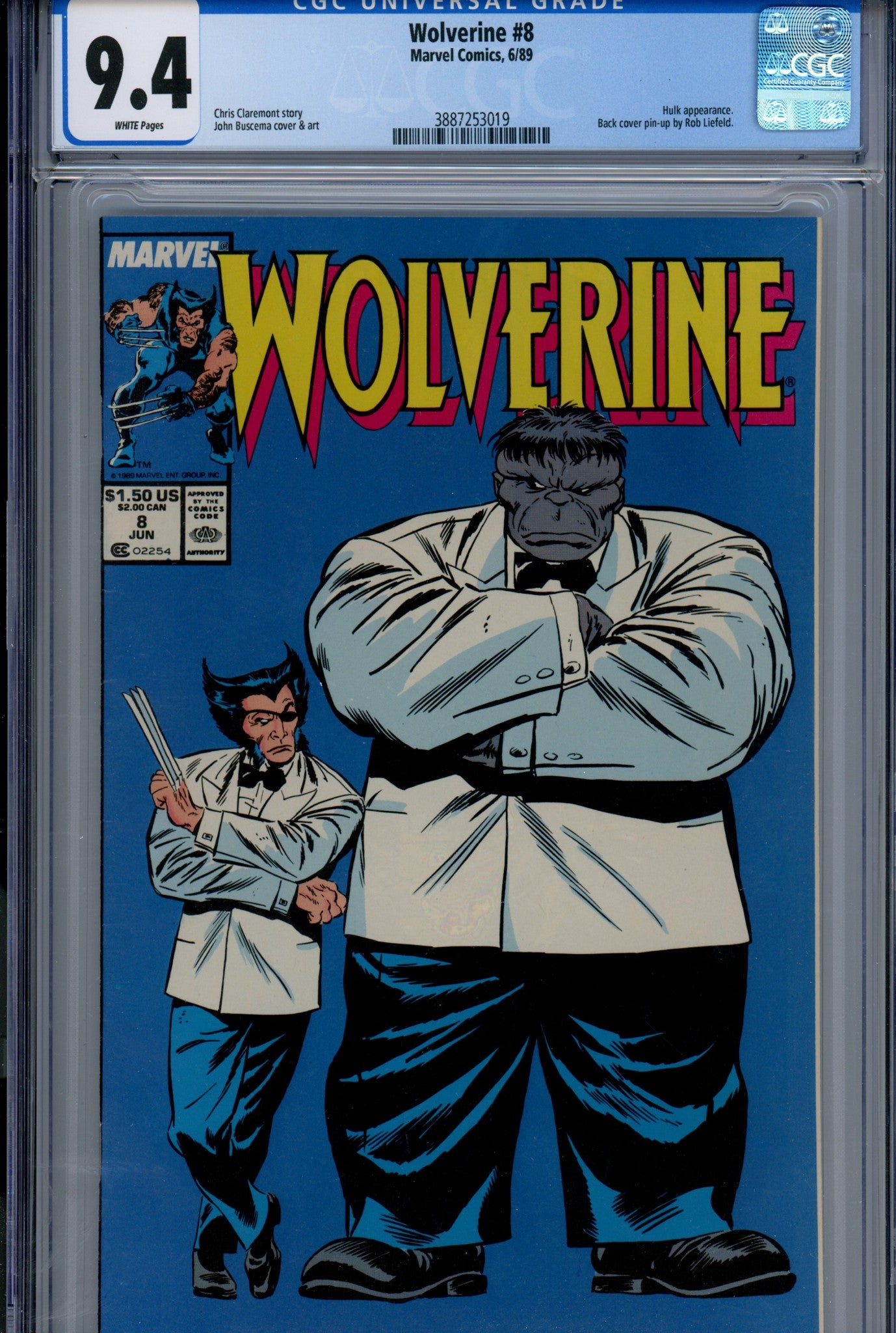 Wolverine Vol 2 8 CGC 9.4 (NM) (1989) Newsstand 
