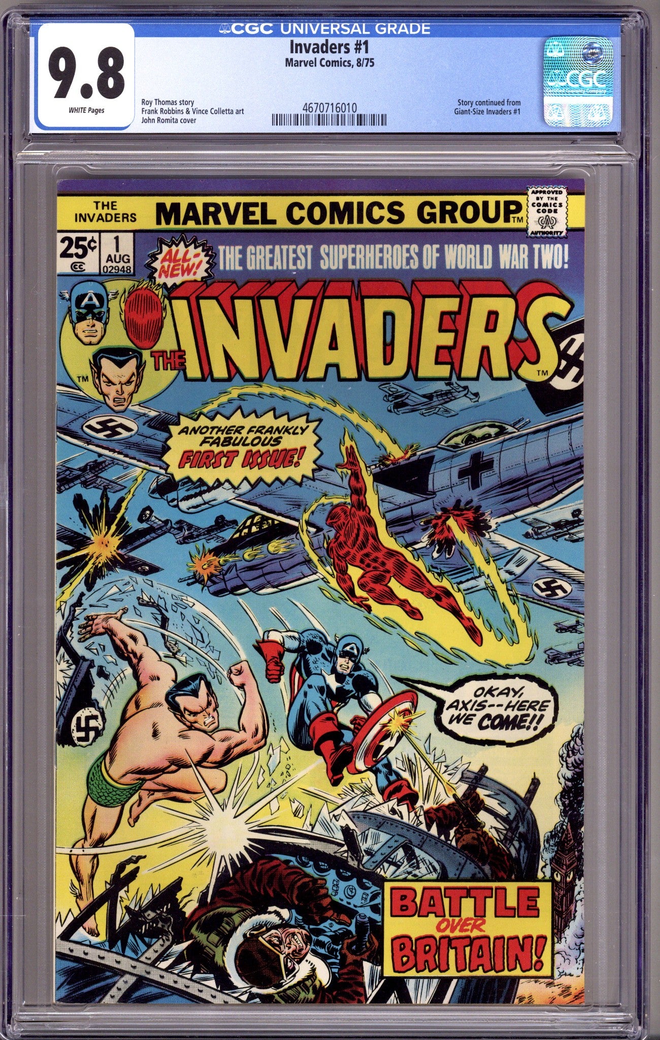 The Invaders Vol 1 1 CGC 9.8 (NM/M) (1975) 