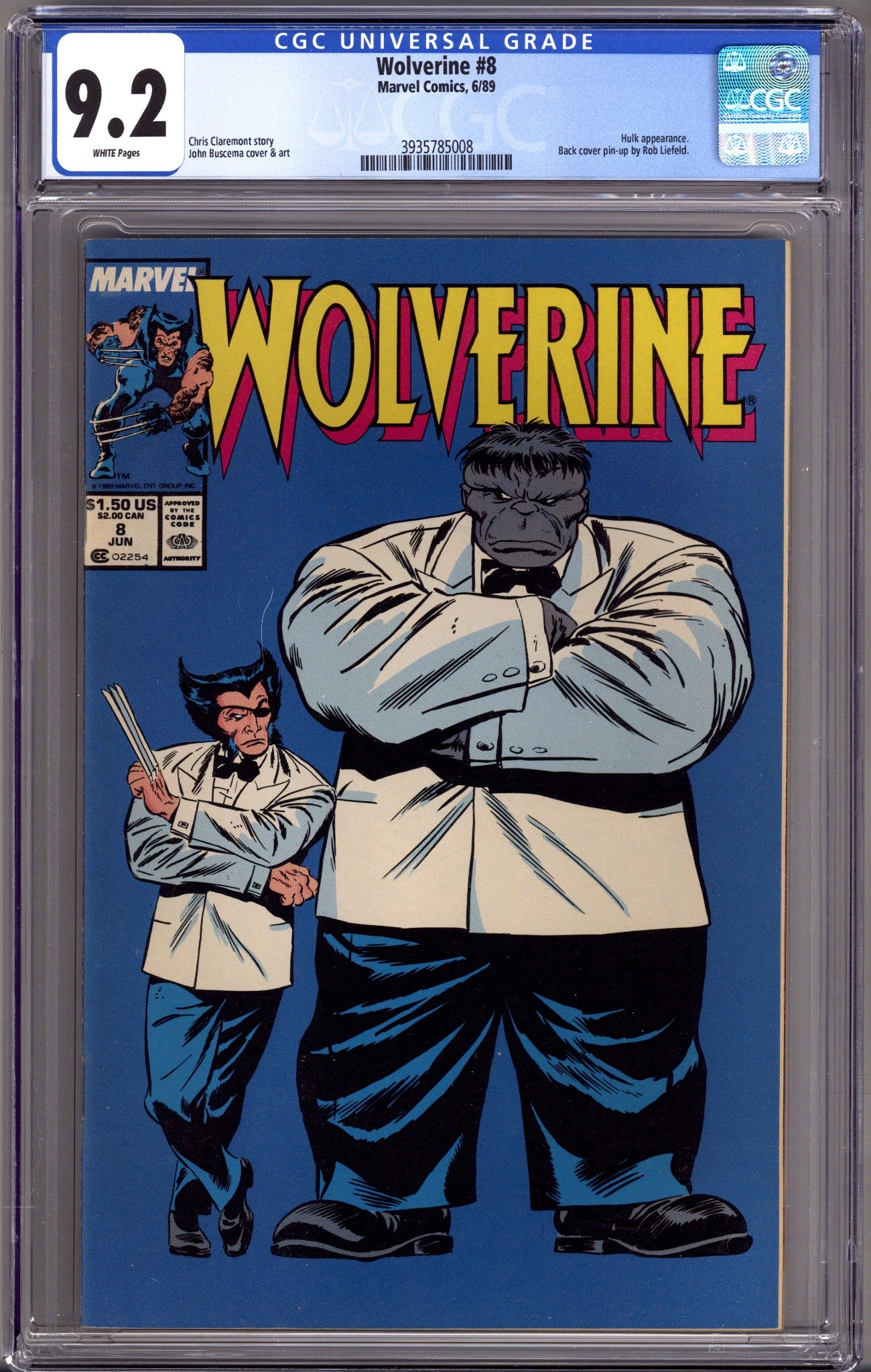 Wolverine Vol 2 8 CGC 9.2 (NM-) (1989) Newsstand
