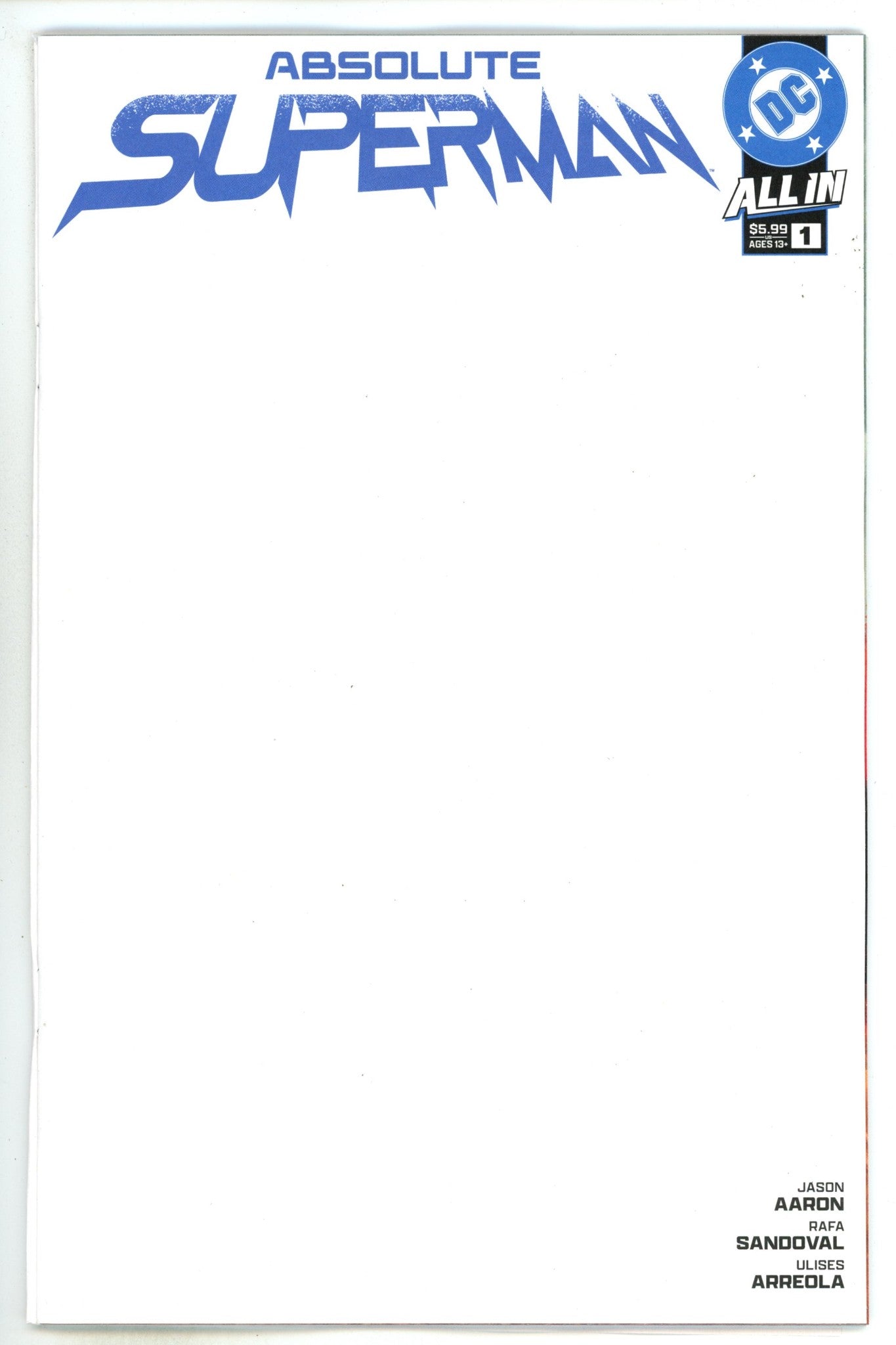 Absolute Superman 1 Blank Variant (2024)