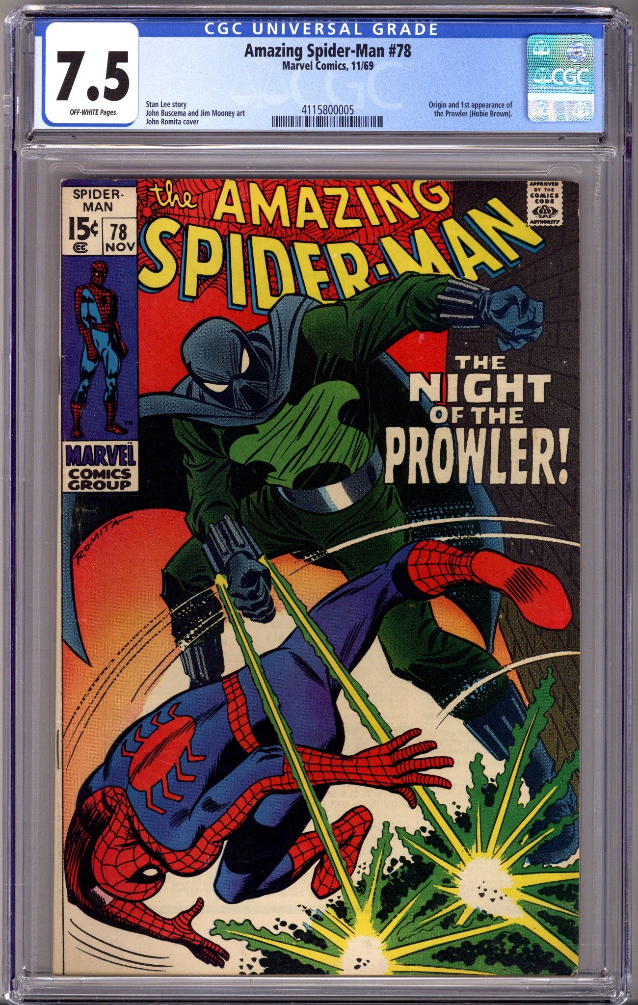 The Amazing Spider-Man Vol 1 78 CGC 7.5 (VF-) (1969) 