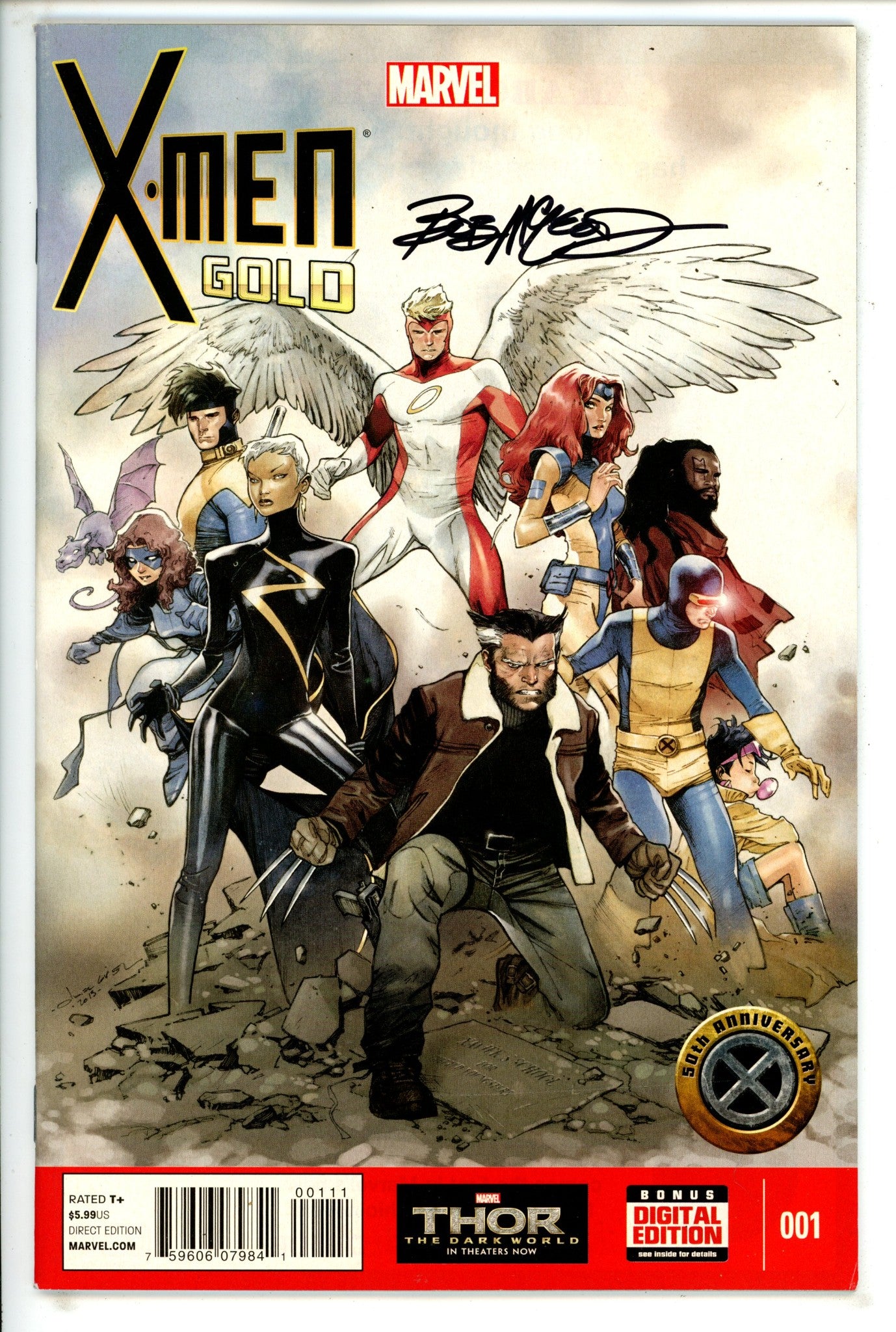 X-Men: Gold Vol 1 1 VF/NM Signed Bob McLeod (2014)