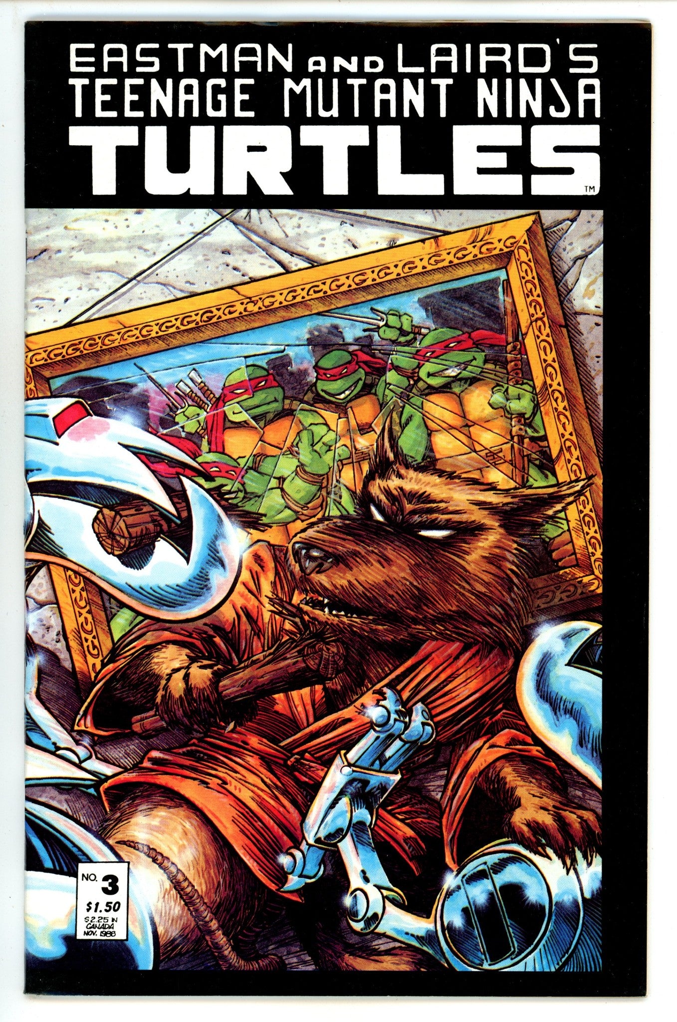 Teenage Mutant Ninja Turtles Vol 1 3 FN/VF (7.0) (1988) 2nd Print 