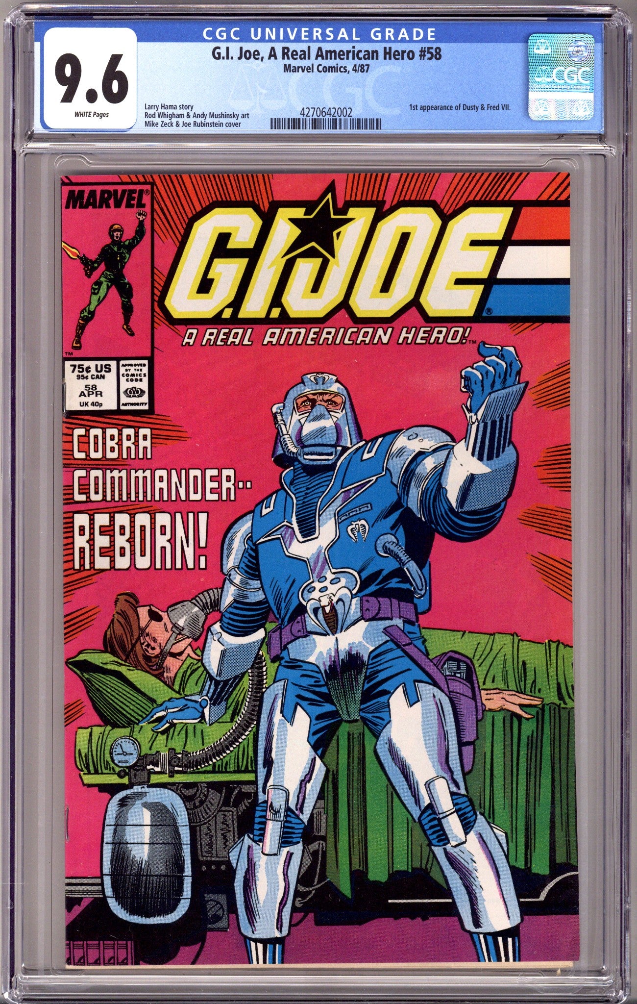 G.I. Joe, A Real American Hero 58 CGC 9.6 (NM+) (1987) 