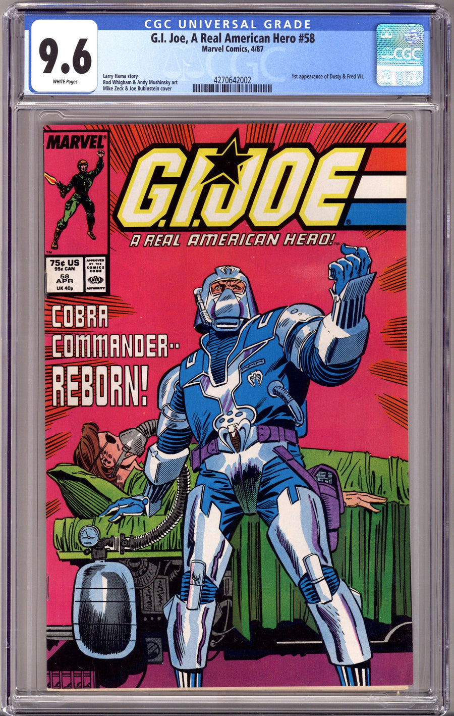 G.I. Joe, A Real American Hero 58 CGC 9.6 (NM+) (1987) 
