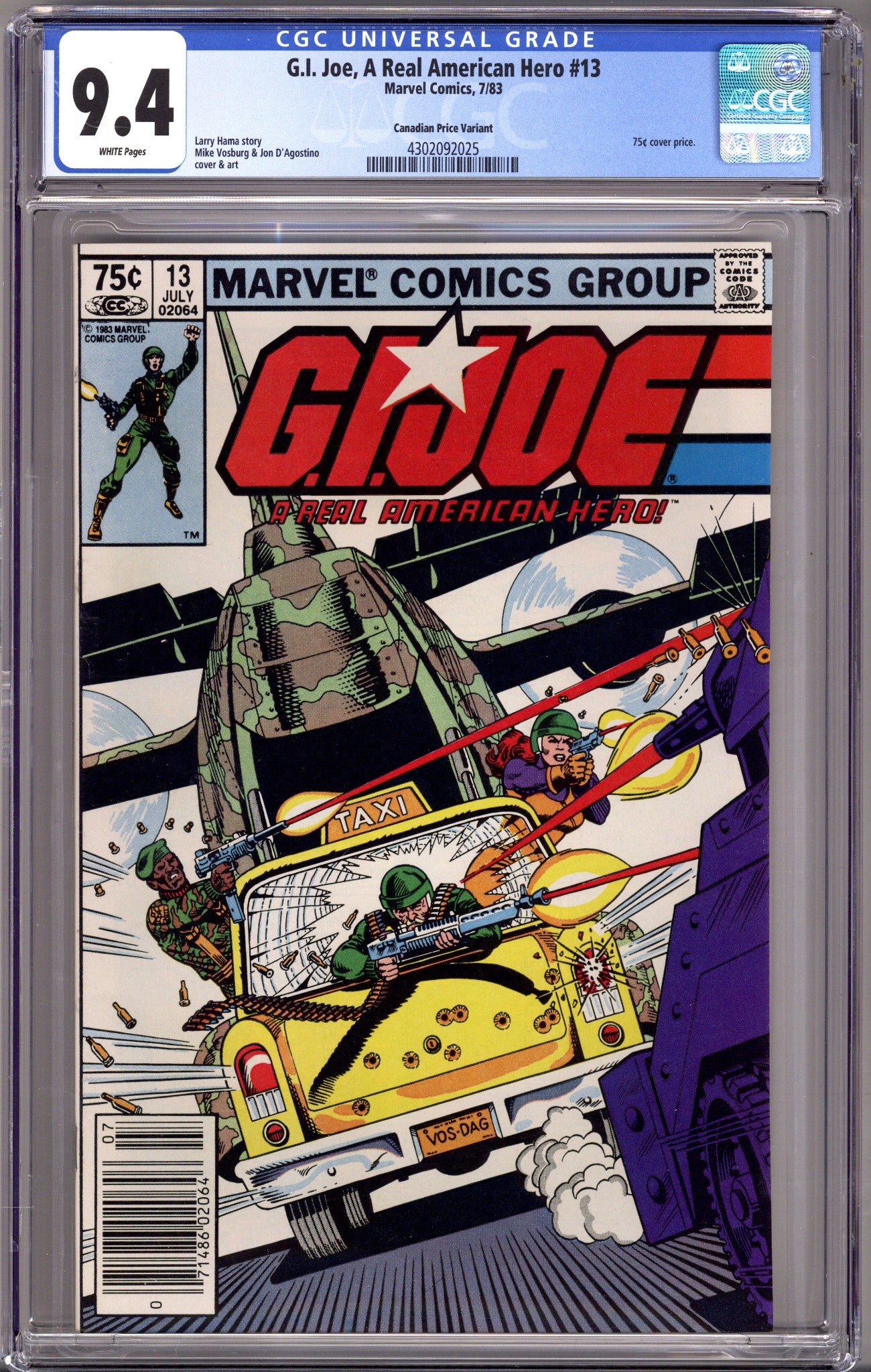G.I. Joe, A Real American Hero 13 CGC 9.4 (NM) (1983) Canadian Price Variant 