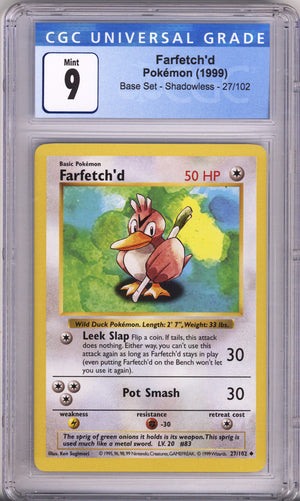 Pokemon Base Set Farfetch'D Shadowless CGC Mint 9 (1999)