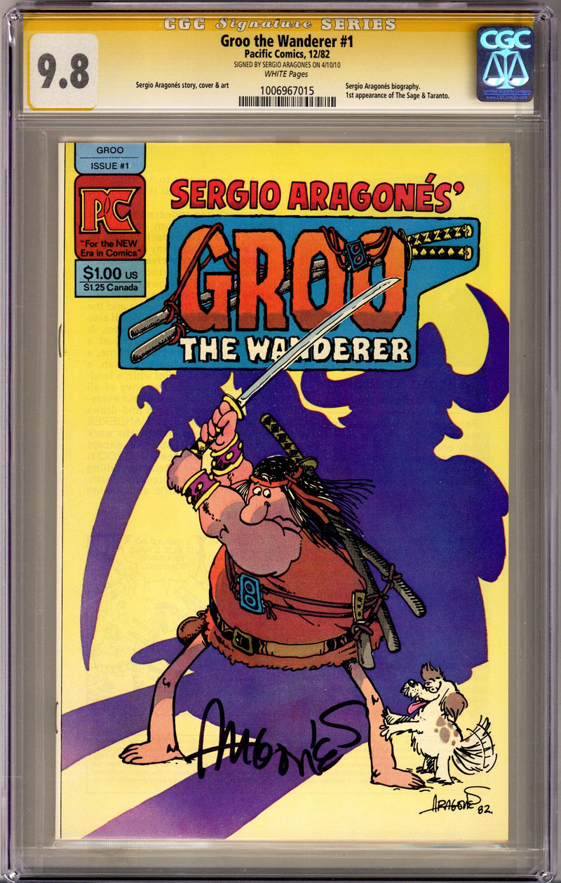 Groo the Wanderer Vol 1 1 CGC 9.8 (NM/M) (1982) Signed x1 Cover Sergio Aragones 