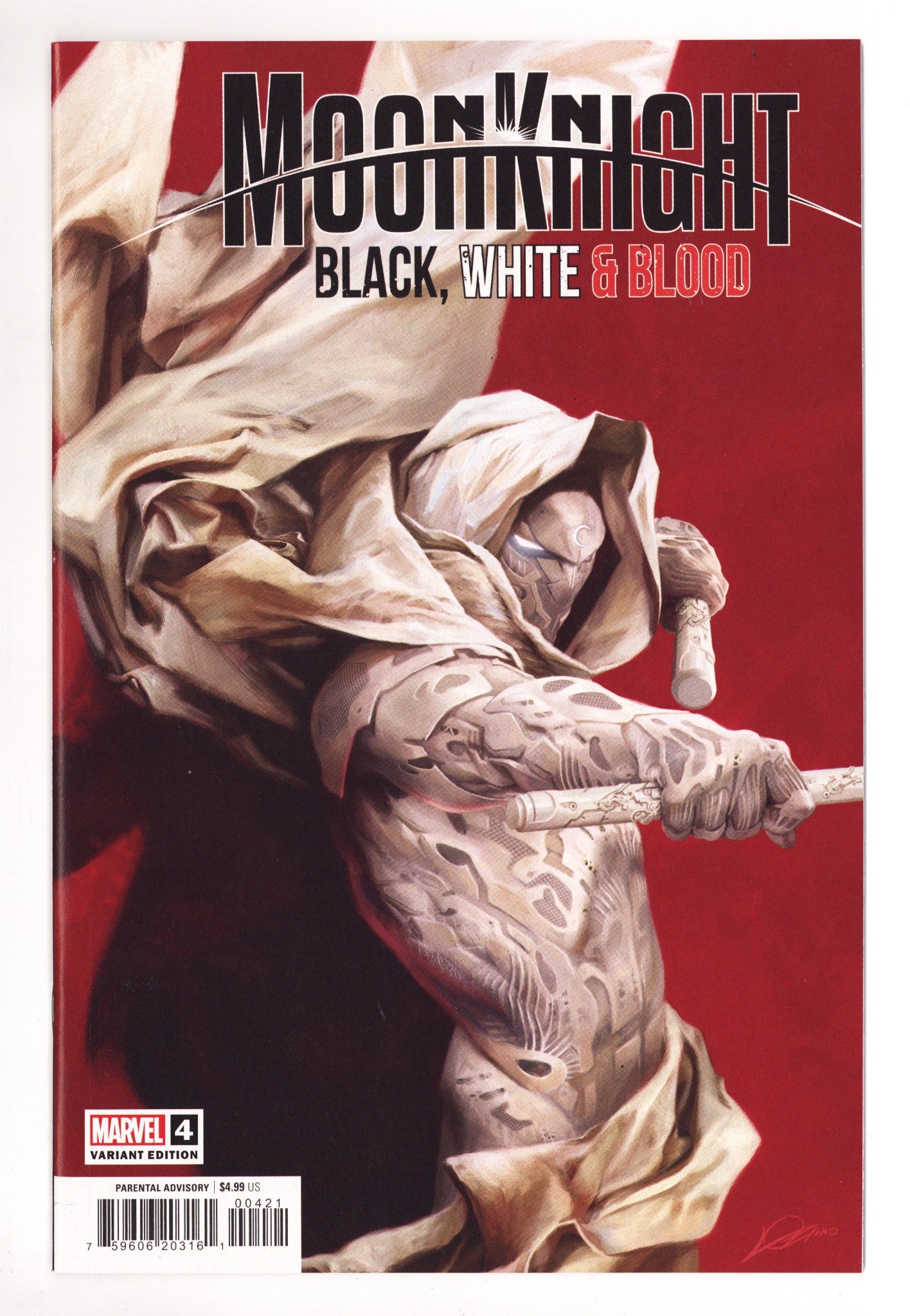 Moon Knight: Black, White & Blood 4 High Grade (2022) Lozano Variant 