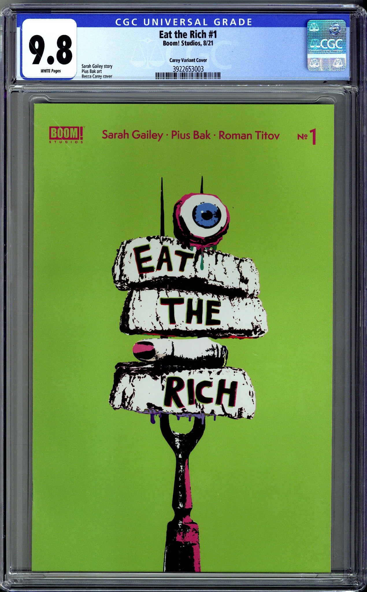 Eat the Rich 1 CGC 9.8 (NM/M) (2021) Carey Variant 