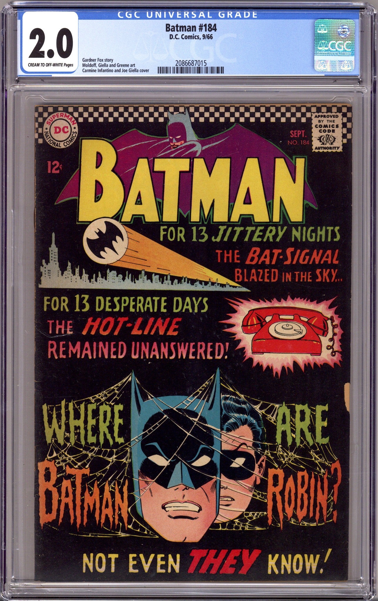 Batman Vol 1 184 CGC 2.0 (GD) (1966) 