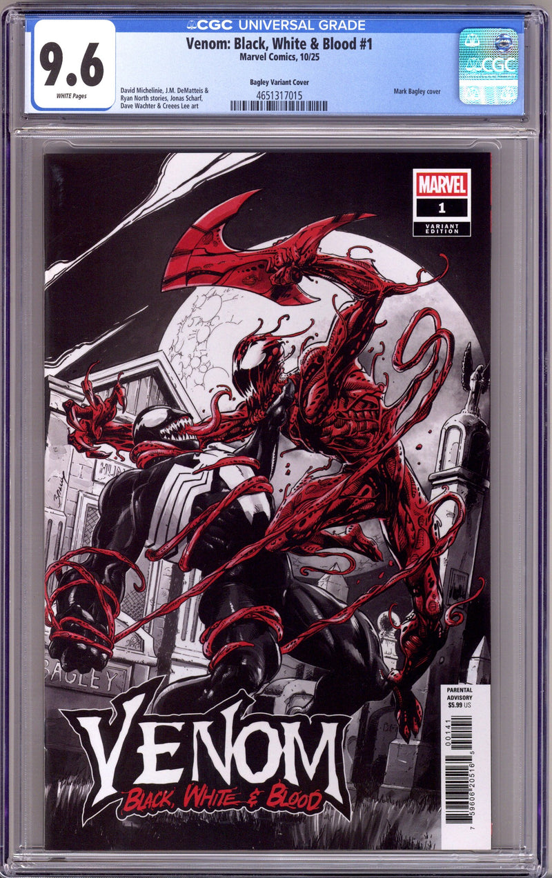 Venom: Black, White & Blood 1 CGC 9.6 (NM+) (2025) Bagley Variant 