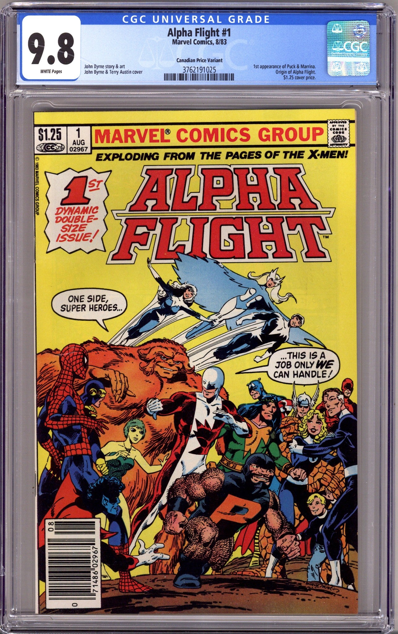 Alpha Flight Vol 1 1 CGC 9.8 (NM/M) (1983) Canadian Price Variant 