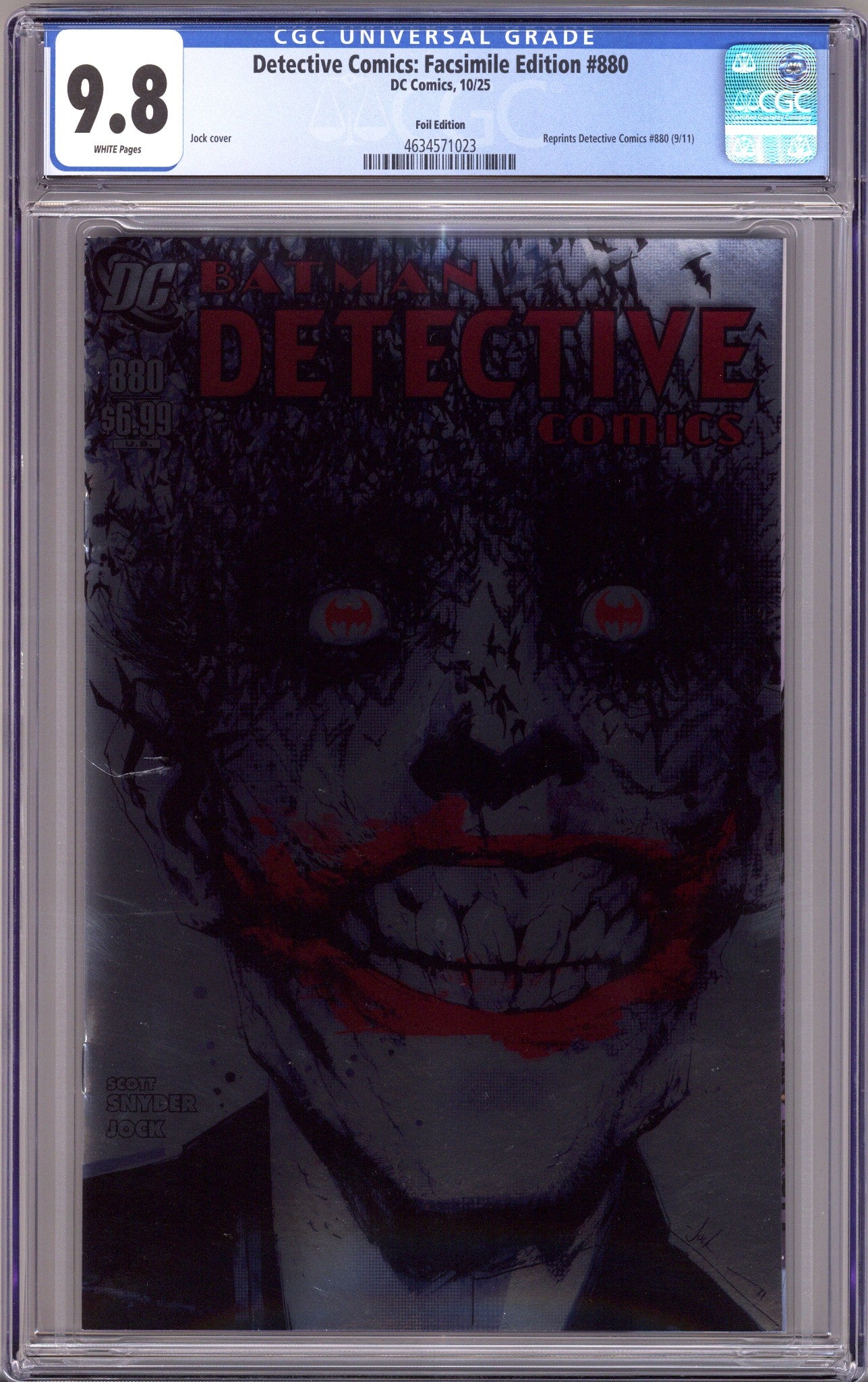 Detective Comics Vol 1 880 CGC 9.8 (NM/M) Foil Facsimile (2025) 