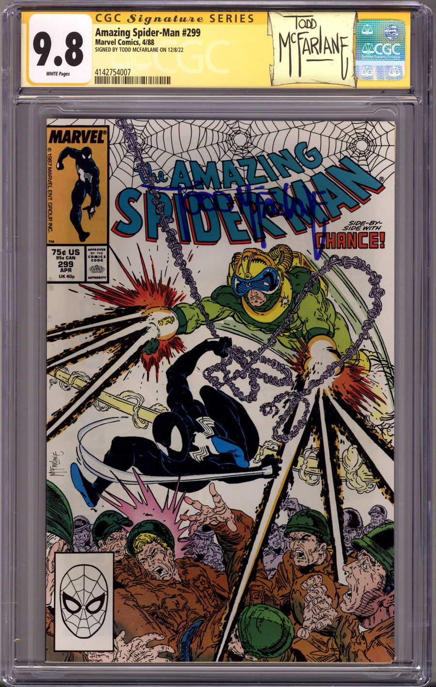The Amazing Spider-Man Vol 1 299 CGC 9.8 (NM/M) (1988) Signed x1 Cover Todd McFarlane 