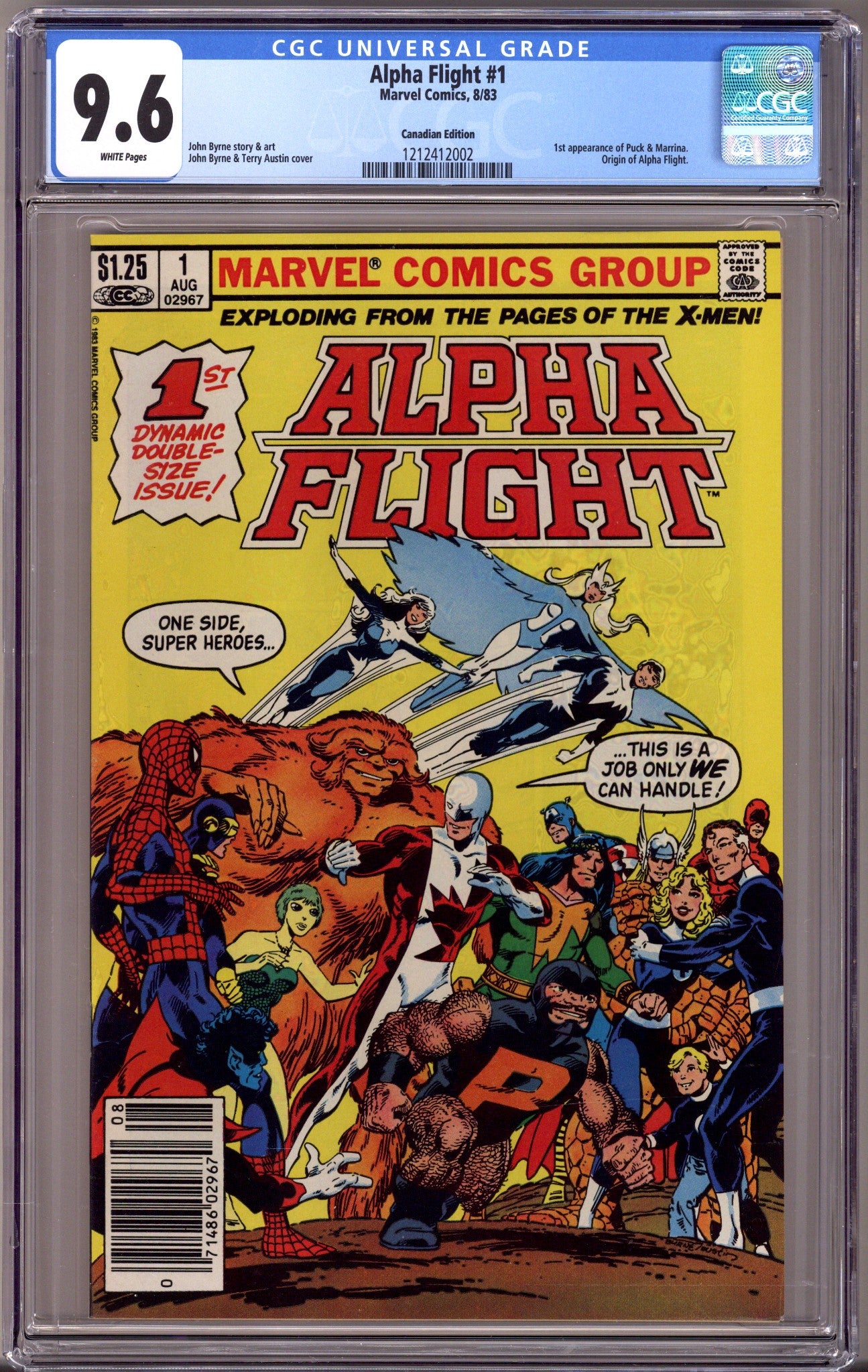 Alpha Flight Vol 1 1 CGC 9.6 (NM+) (1983) Canadian Price Variant 