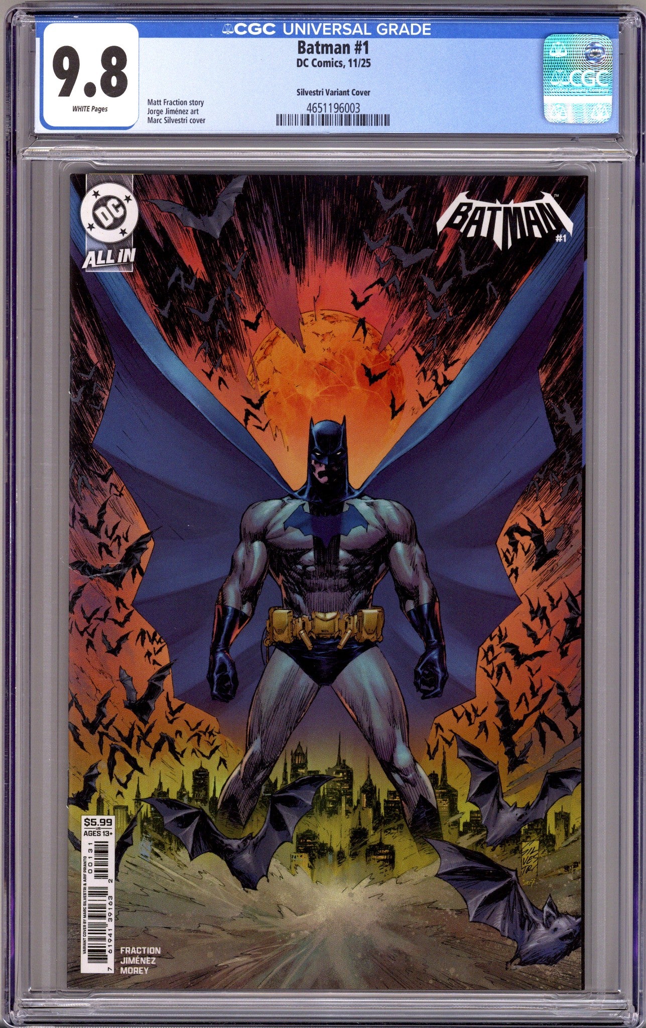 Batman Vol 4 1 CGC 9.8 (NM/M) (2025) Silvestri Variant 