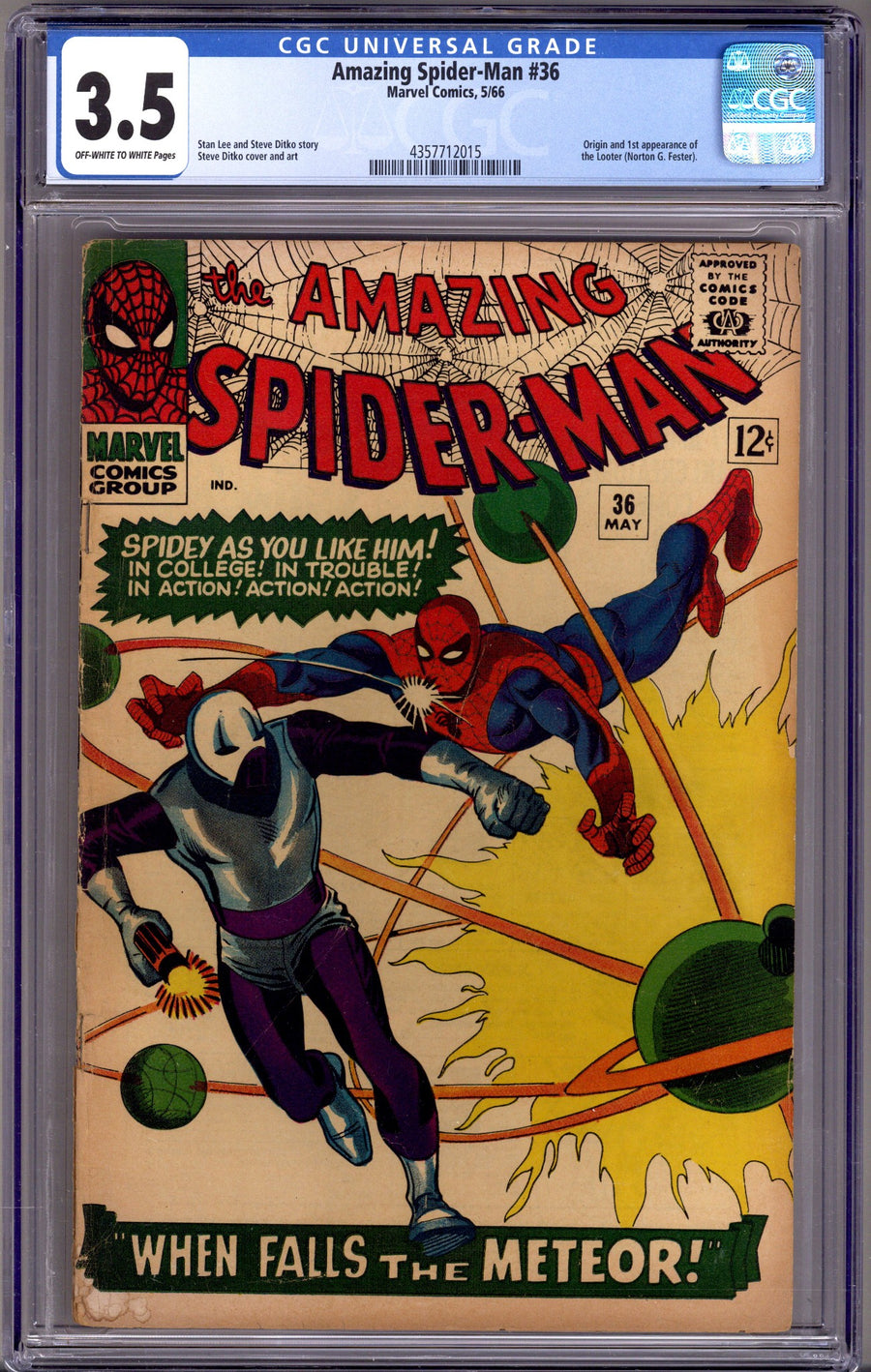The Amazing Spider-Man Vol 1 36 CGC 3.5 (VG-) (1966) 