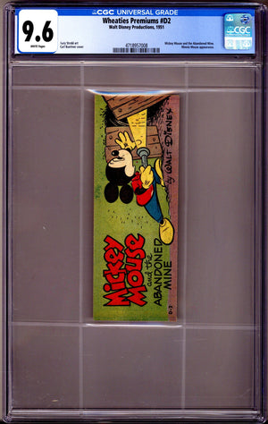 Wheaties Premiums   D-2 CGC 9.6 (NM+) Mickey Mouse & The Abandoned Mine  (1951)