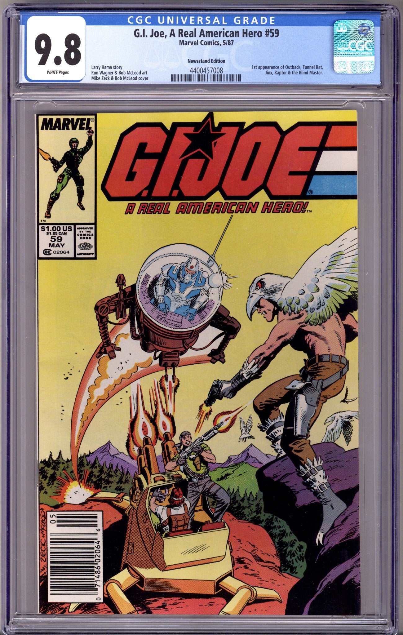 G.I. Joe, A Real American Hero 59 CGC 9.8 (NM/M) (1987) Newsstand 