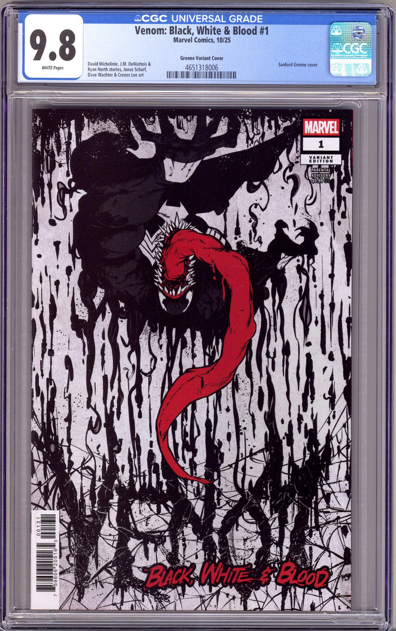 Venom: Black, White & Blood 1 CGC 9.8 (NM/M) (2025) Greene Variant 