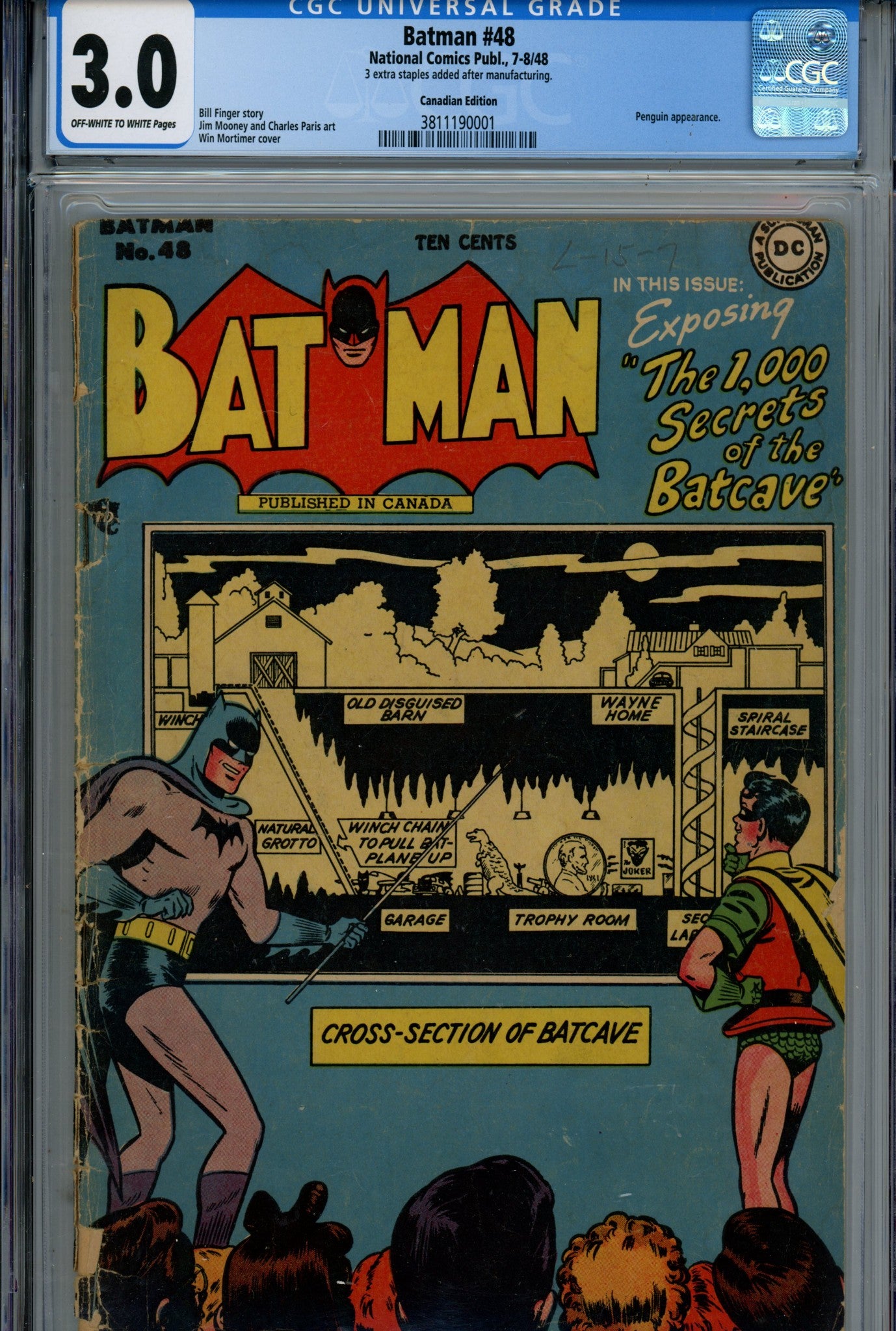 Batman Vol 1 48 CGC 3.0 (GD/VG) (1948) Canadian Edition 