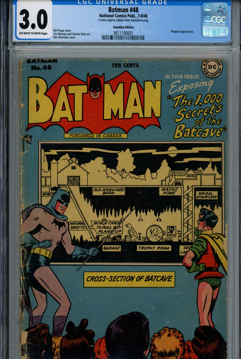 Batman Vol 1 48 CGC 3.0 (GD/VG) (1948) Canadian Edition 