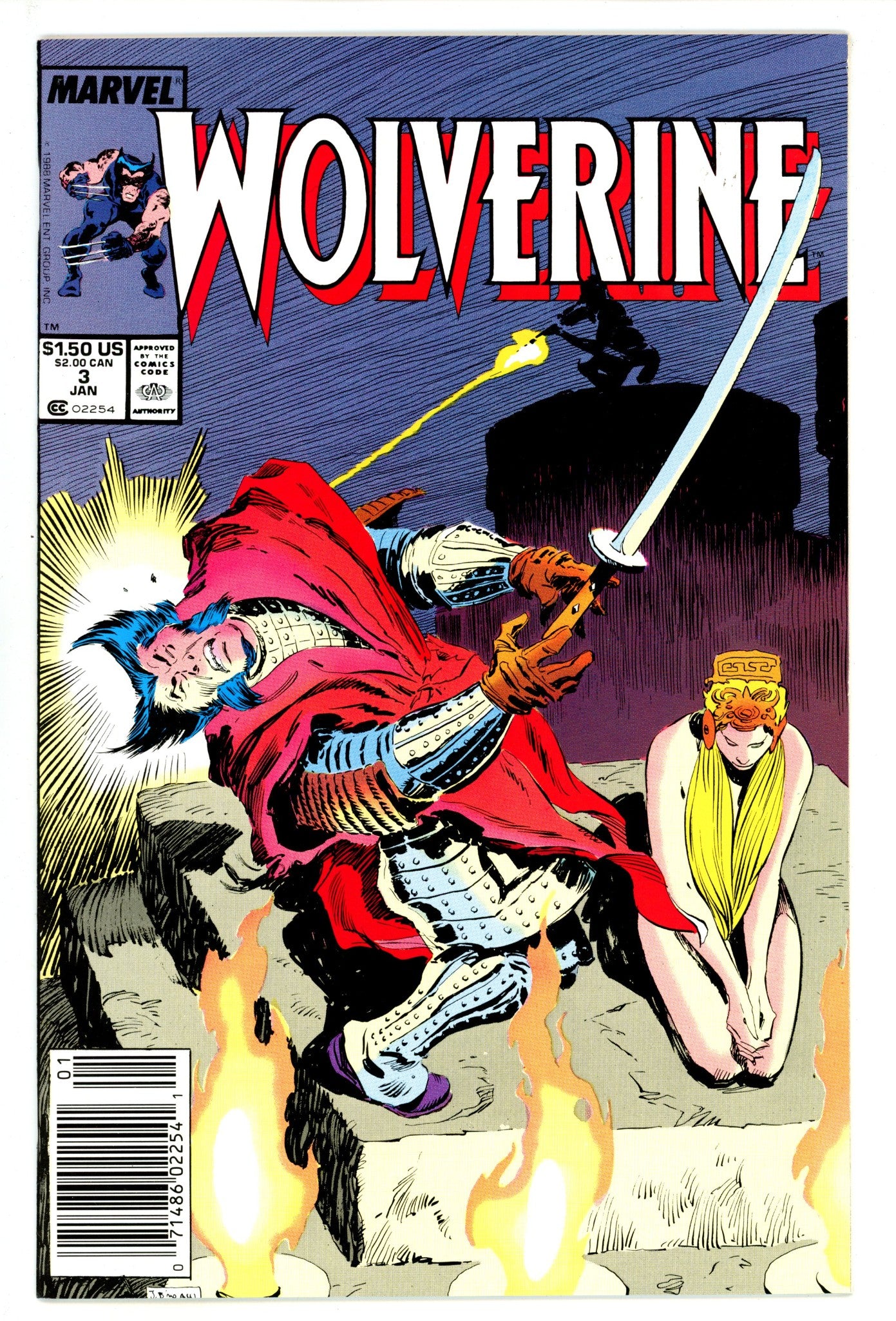 Wolverine Vol 2 3 VF+ (8.5) (1989) Newsstand 