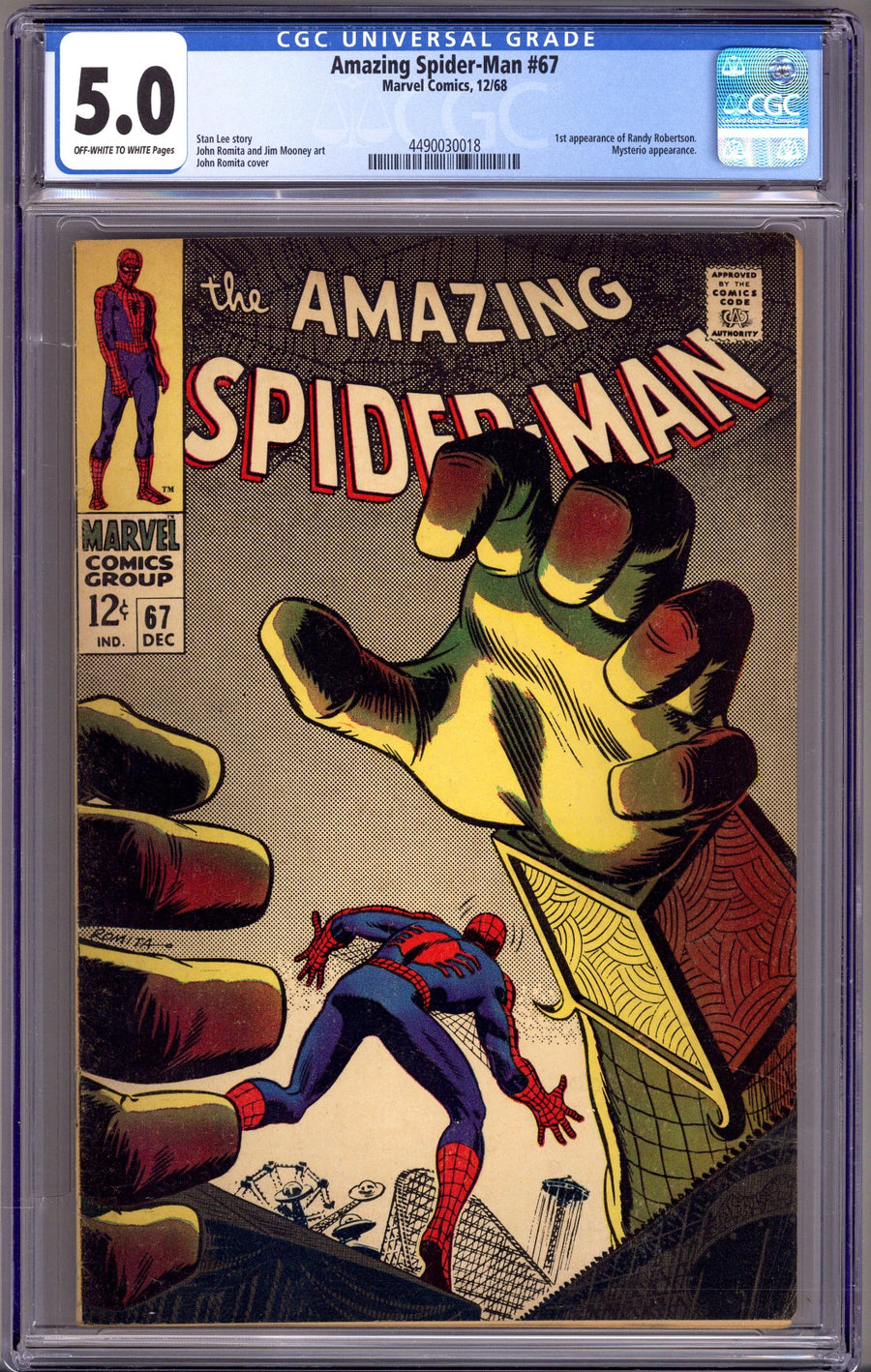 The Amazing Spider-Man Vol 1 67 CGC 5.0 (VG/FN) (1968) 