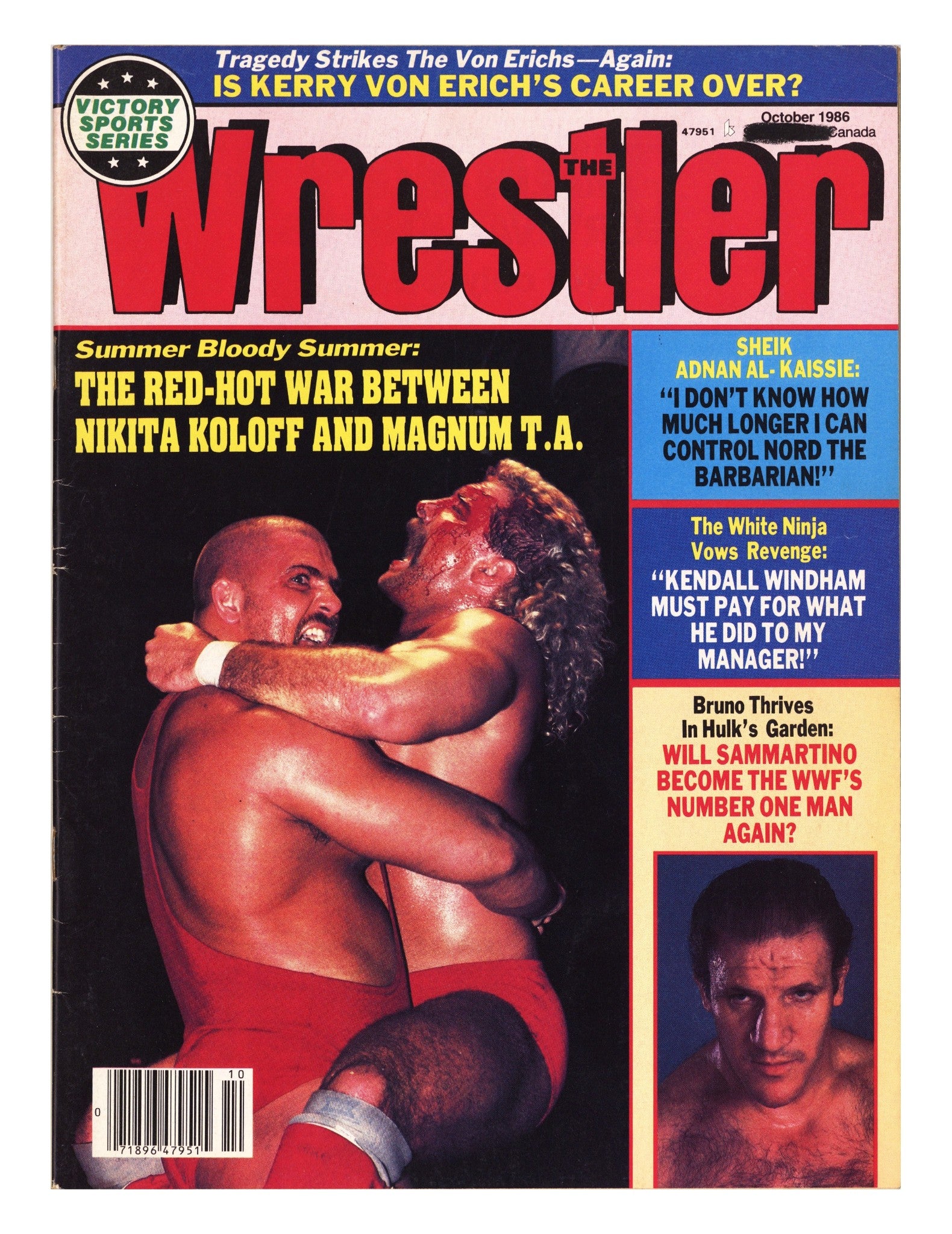 The Wrestler Magazine October Low Grade (1986) 