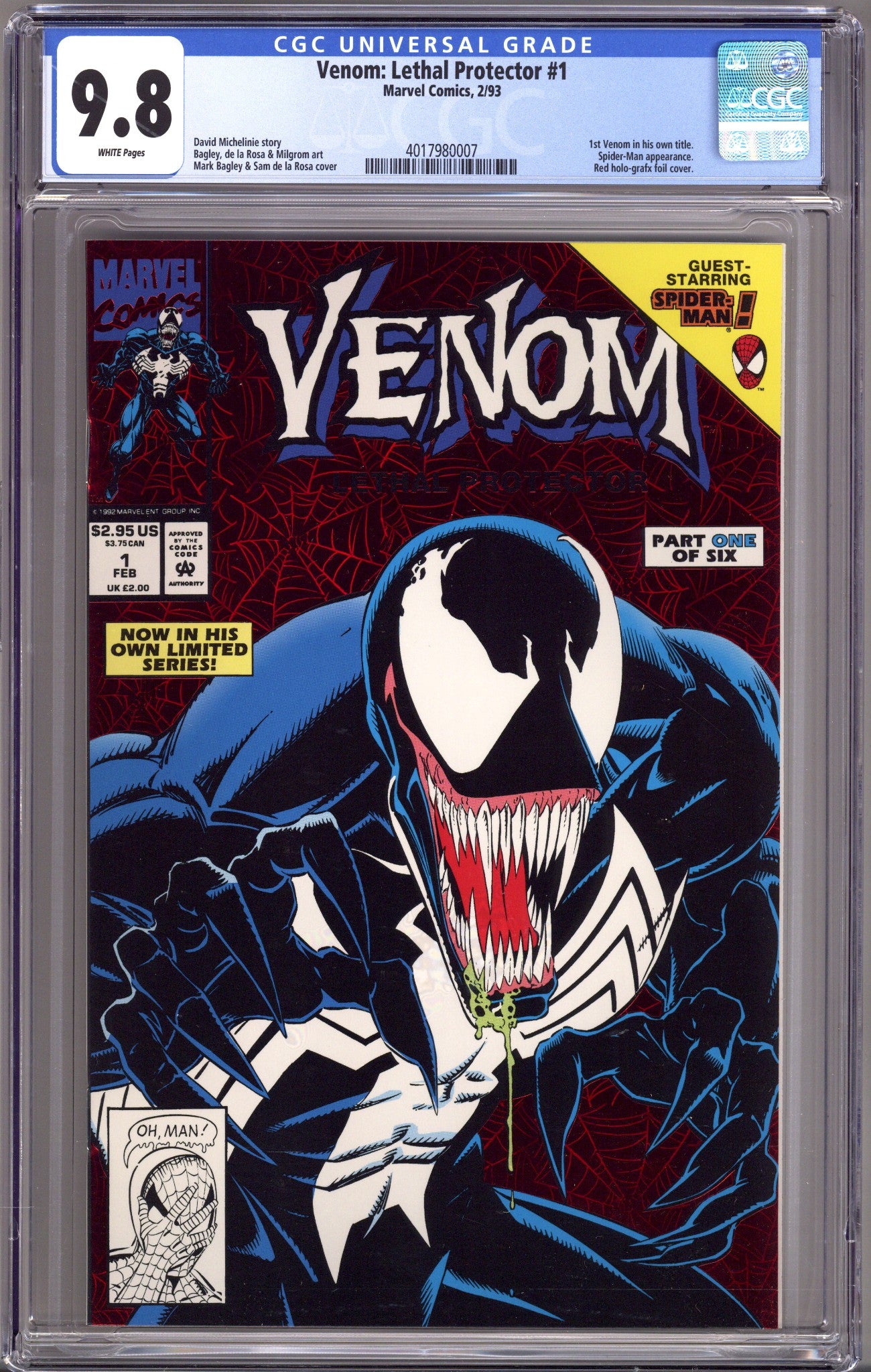 Venom: Lethal Protector Vol 1 1 CGC 9.8 (NM/M) (1993) 