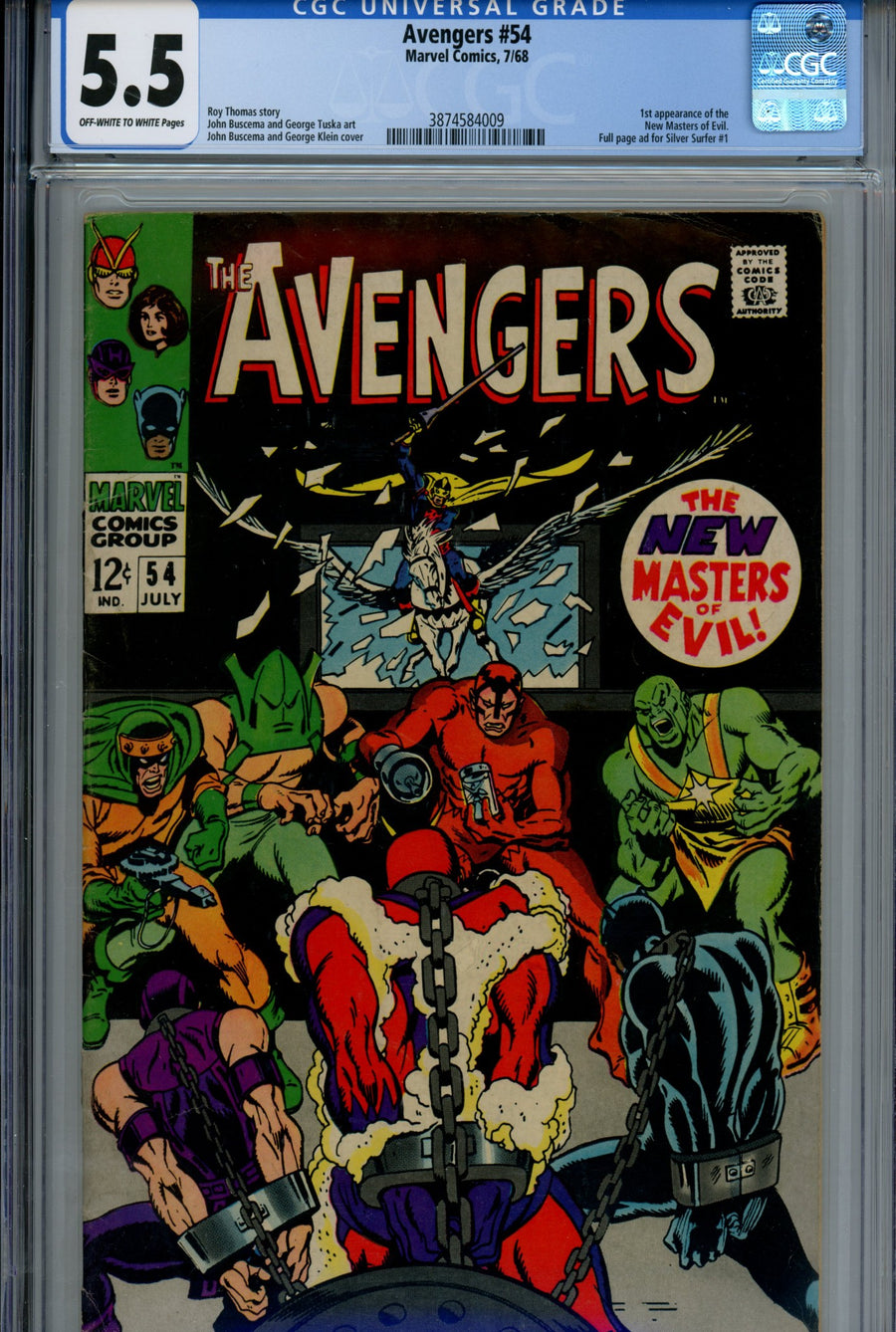 The Avengers Vol 1 54 CGC 5.5 (FN-)  (1968)  
