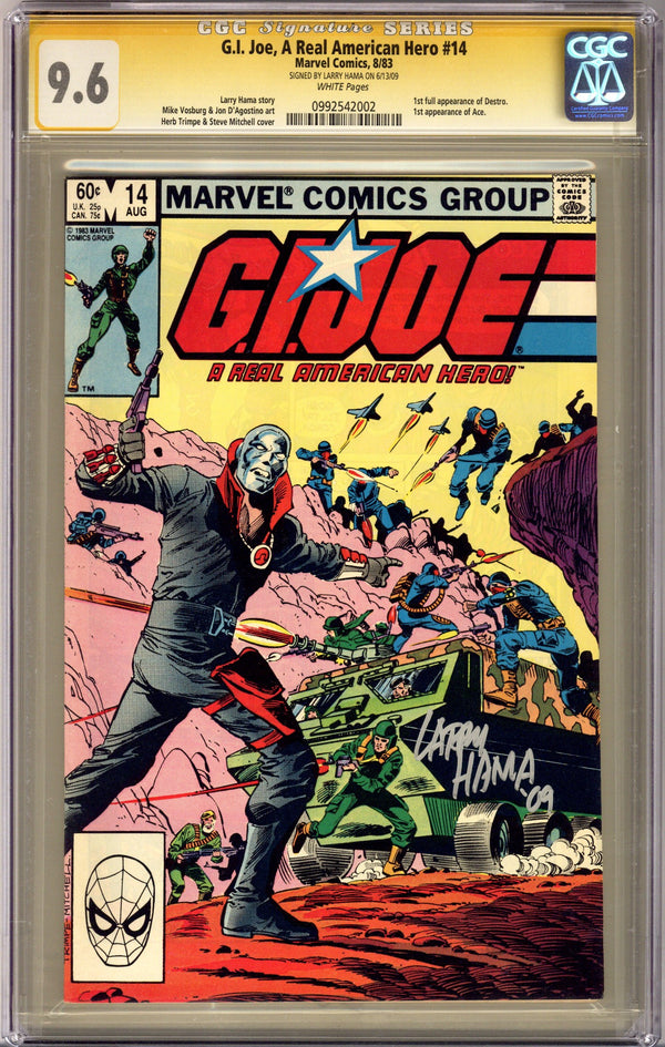 G.I. Joe, A Real American Hero 14 CGC 9.6 (NM+) (1983) Signed x1 Cover Larry Hama