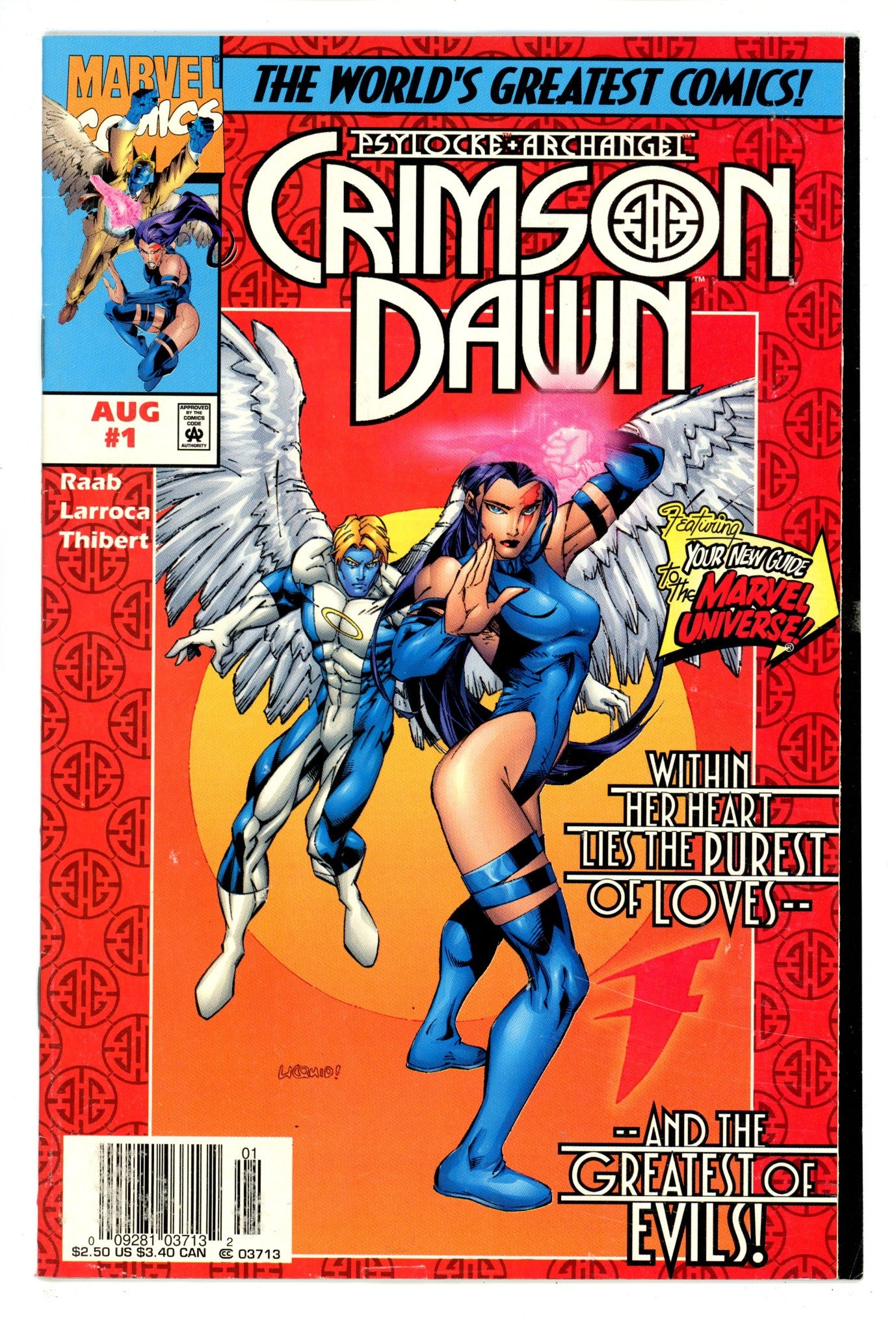 Psylocke & Archangel Crimson Dawn 1 Mid Grade (1997) Newsstand 