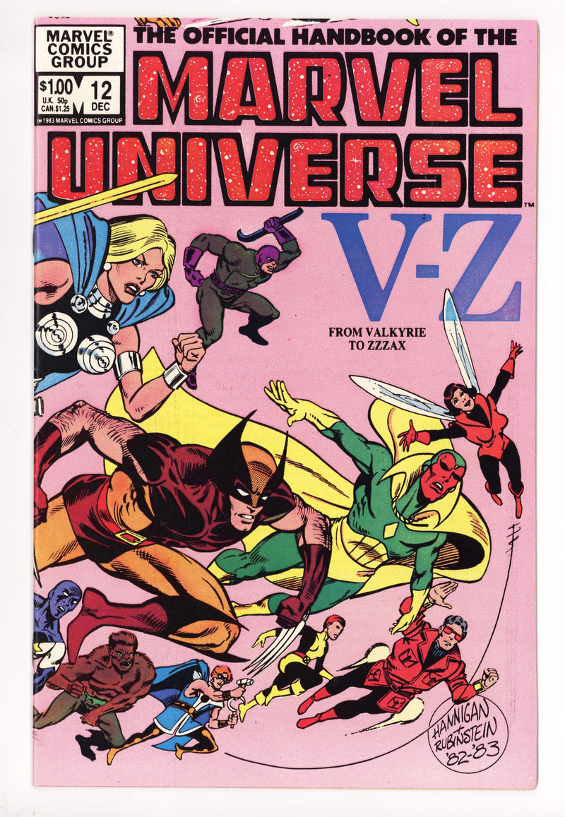 The Official Handbook of the Marvel Universe Vol 1 12 Mid Grade (1983) 