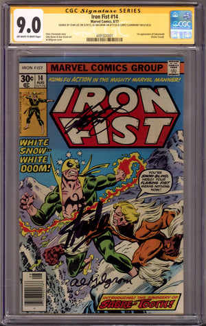 Iron Fist Vol 1 14 CGC 9.0 (VF/NM) (1977) Signed x3 Cover Stan Lee, Claremont & Milgrom